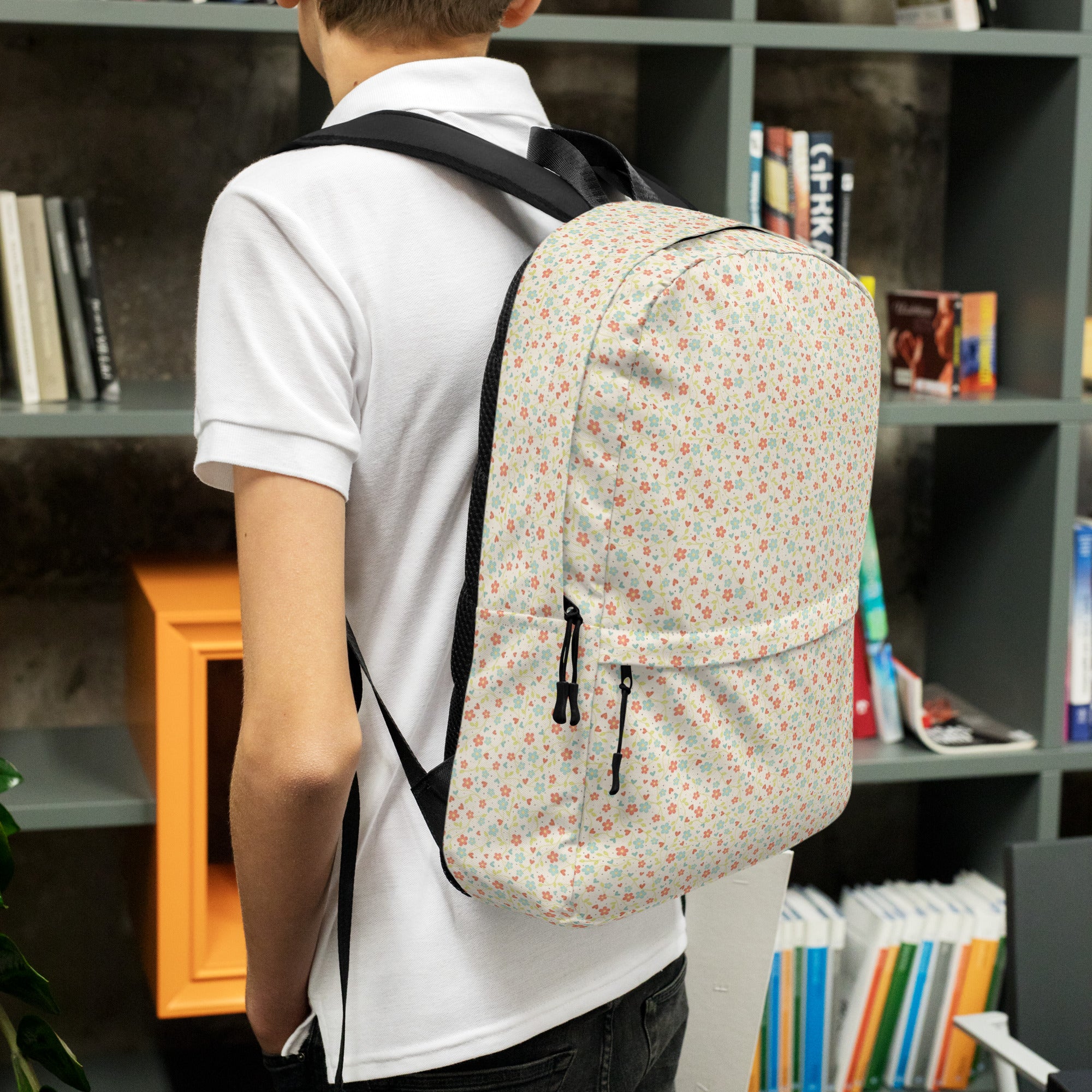 Cute Pinkie Promise Flower Print Backpack for Summer