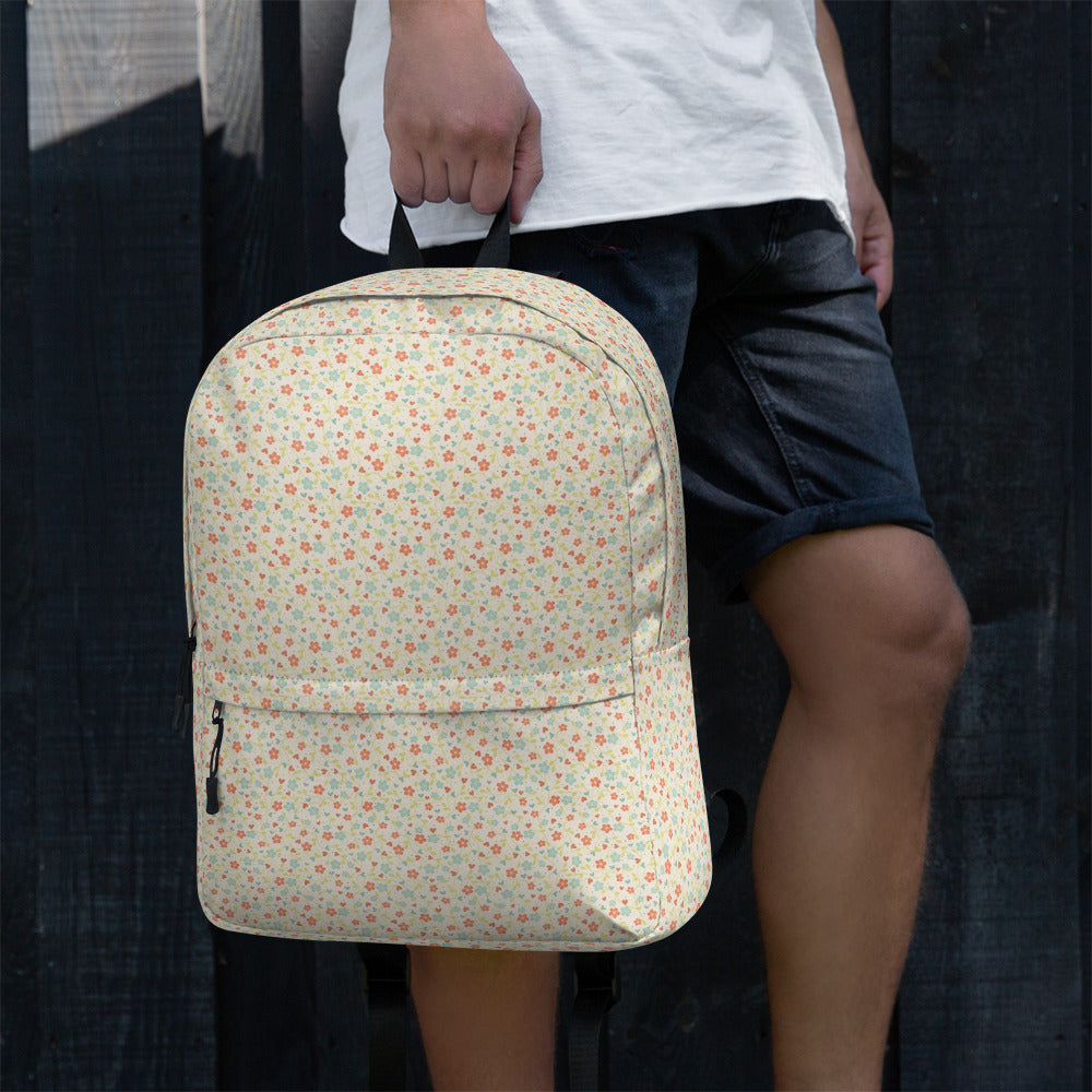 Cute Pinkie Promise Flower Print Backpack for Summer