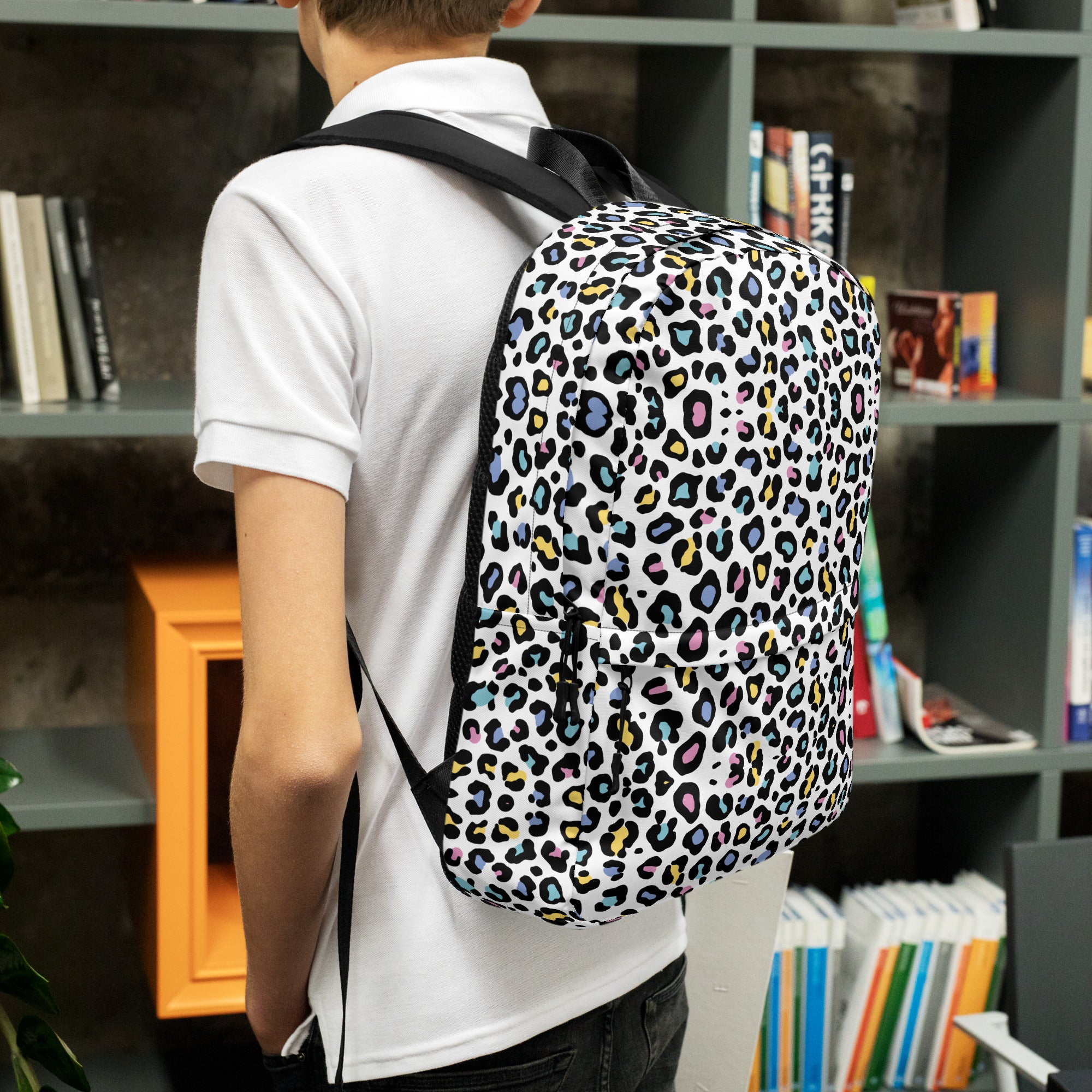 Colorful Leopard Print Women Laptop Backpack