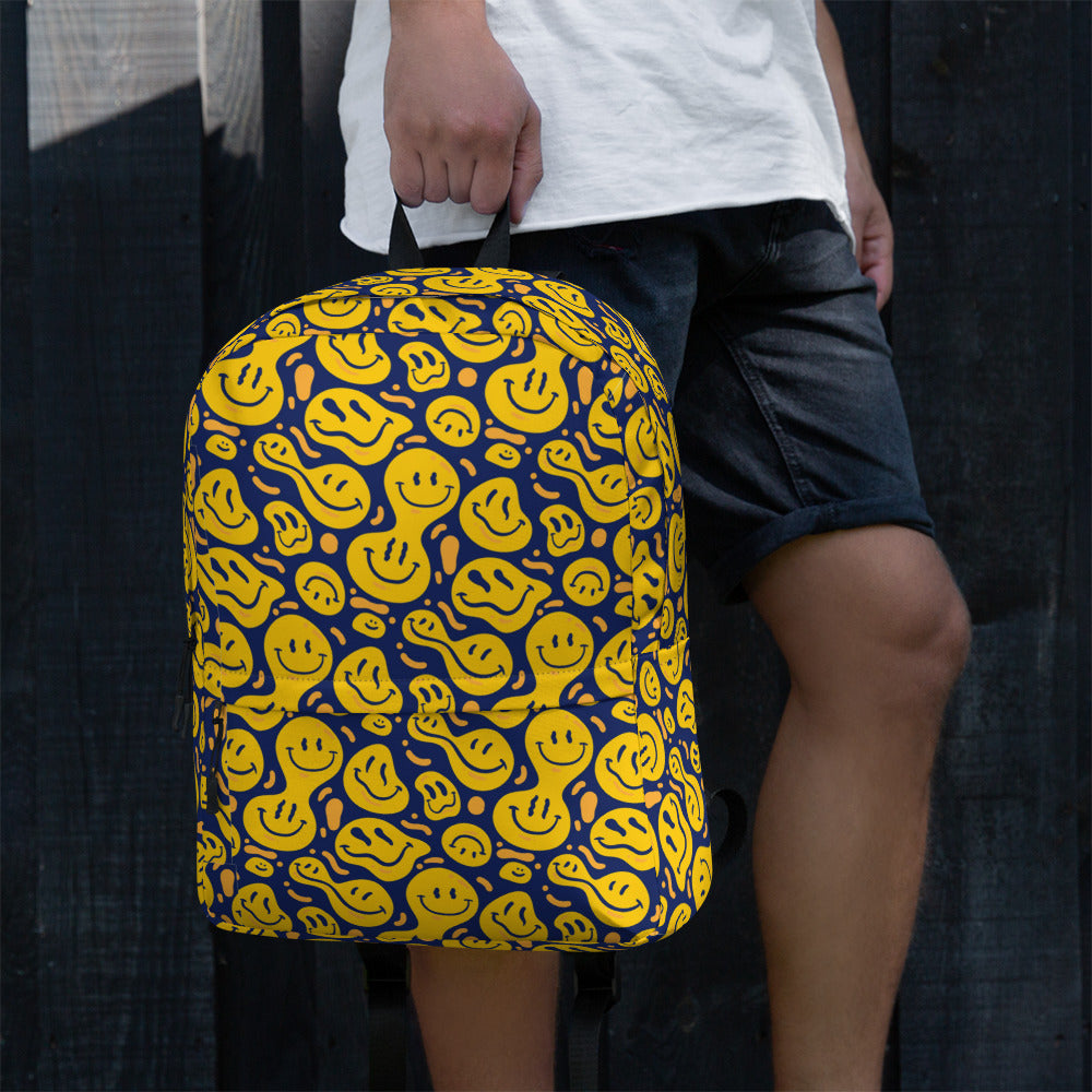 Original Yellow Drippy Smiley Face Backpack
