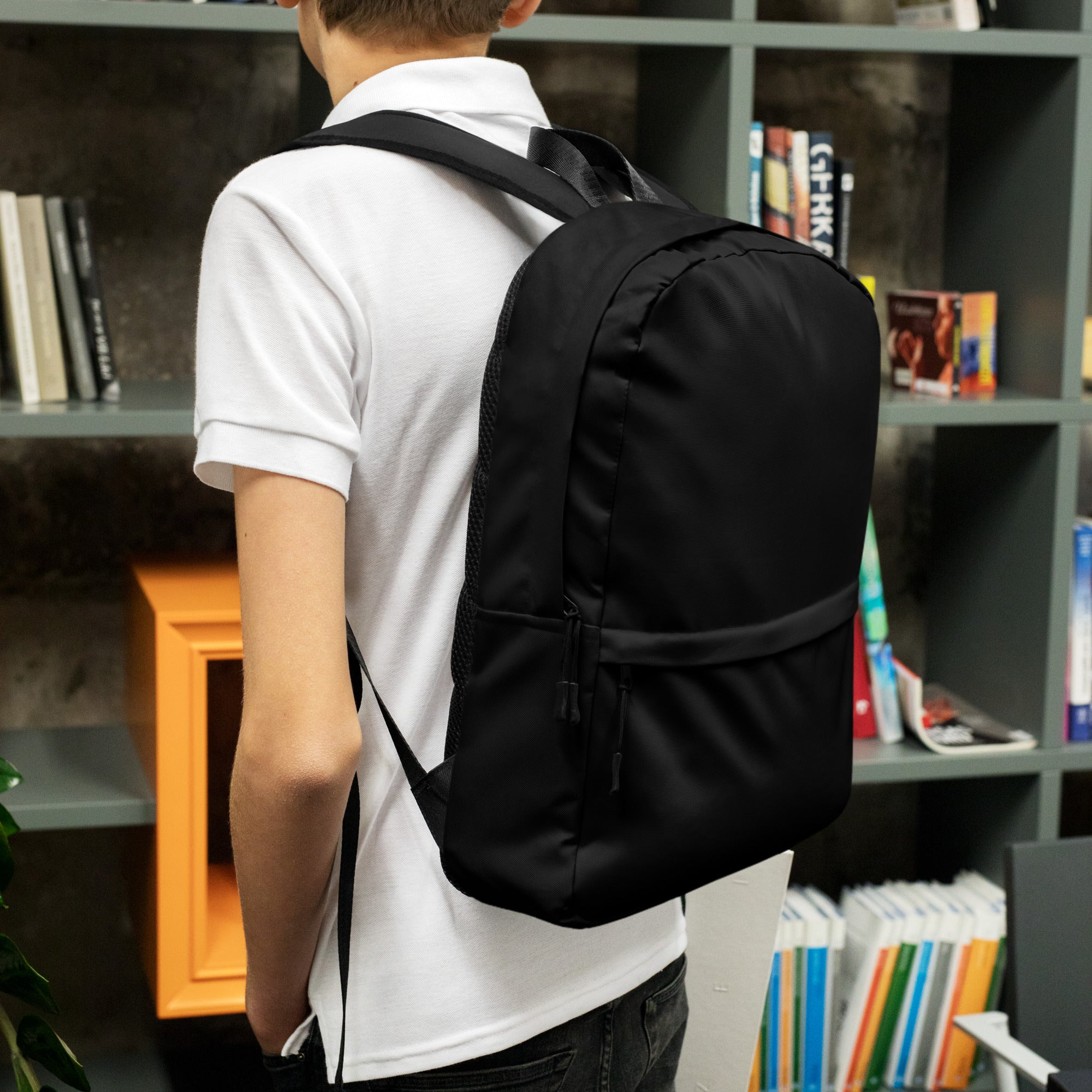 Plain Black Lightweight Laptop Backpack for Women