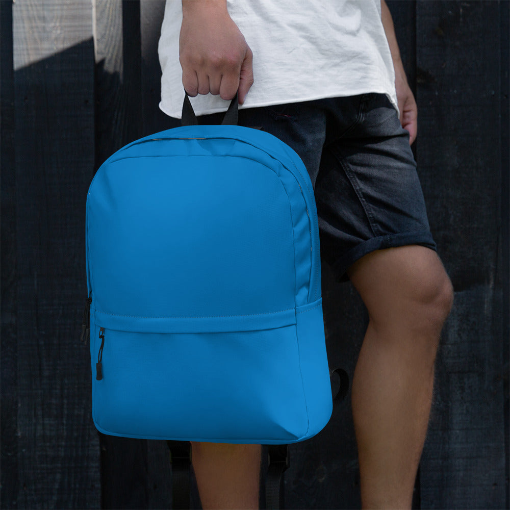 Plain Blue Medium Size Womens Backpack for Travel & School