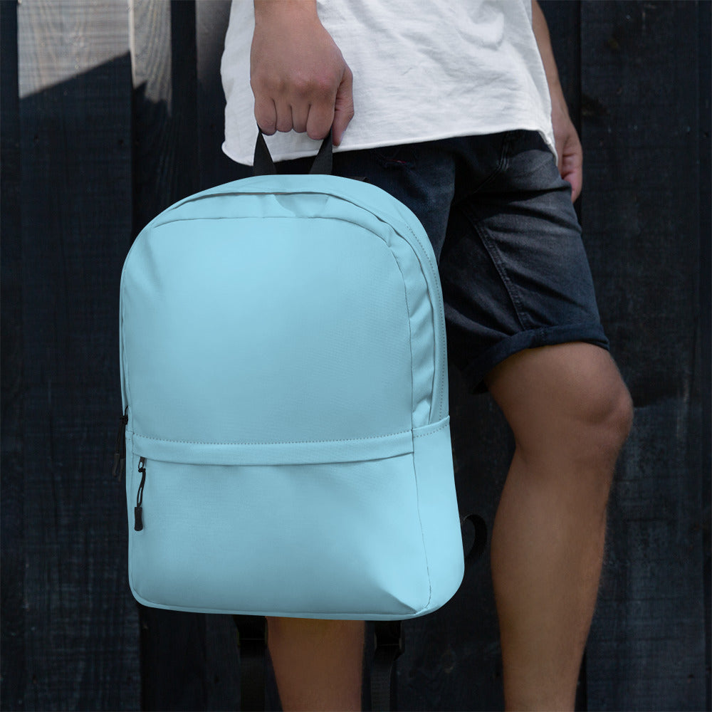 Preppy Light Baby Blue Medium Size Backpack for School & Travel