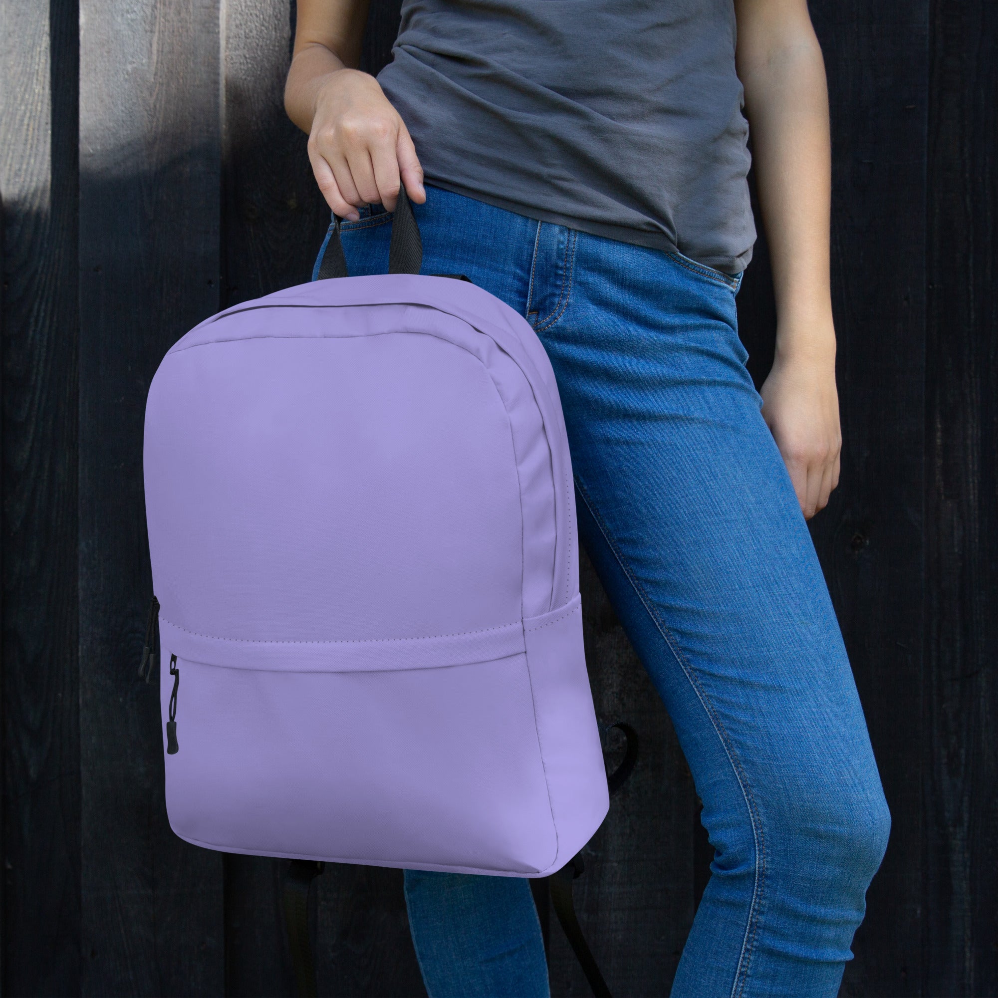 Preppy Plain Purple Lightweight Womens School Travel Backpack