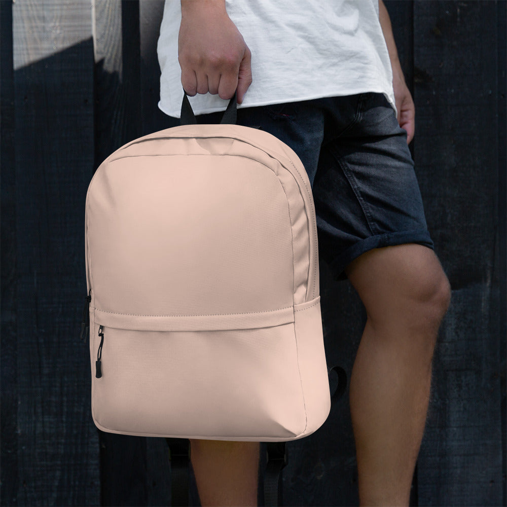 Minimal Plain Beige Color Womens Lightweight Fashion Backpack
