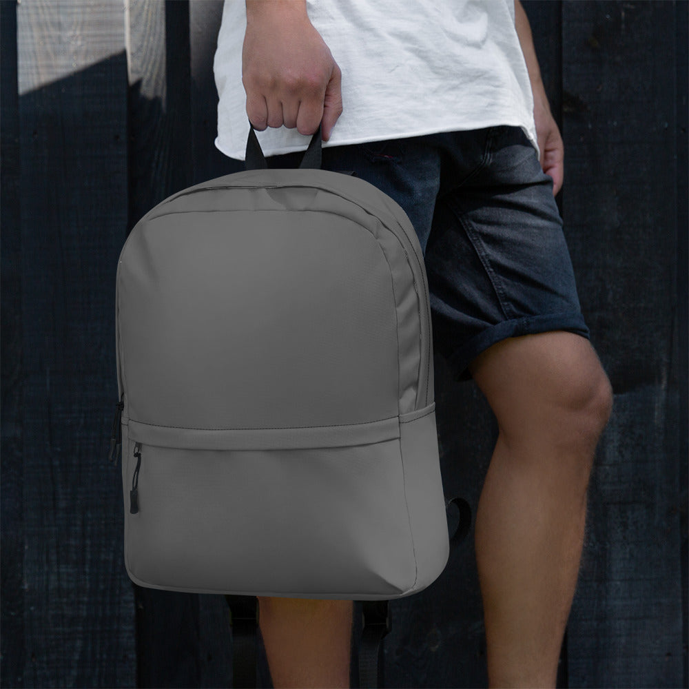 Minimal Plain Gray Color Lightweight Medium Size Backpack