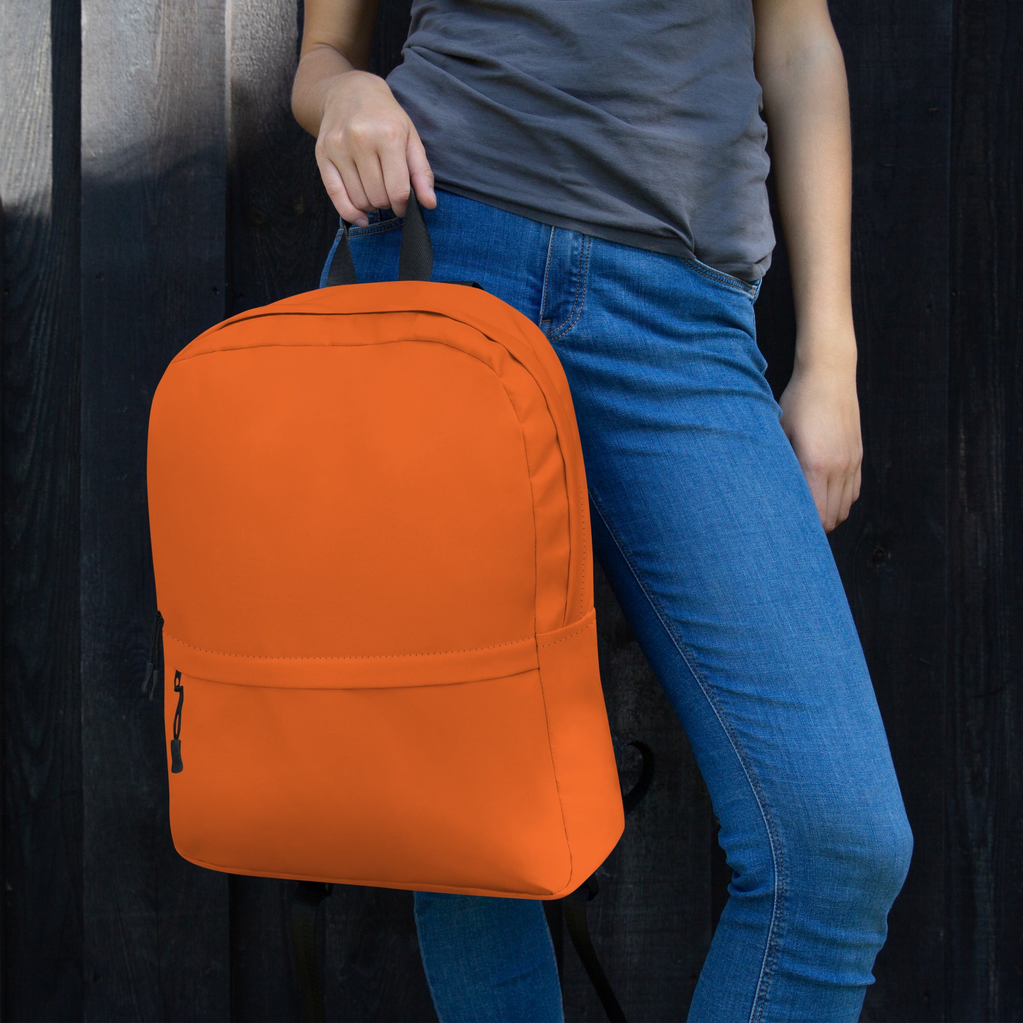 Cute Lightweight Solid Orange Color Backpack for School
