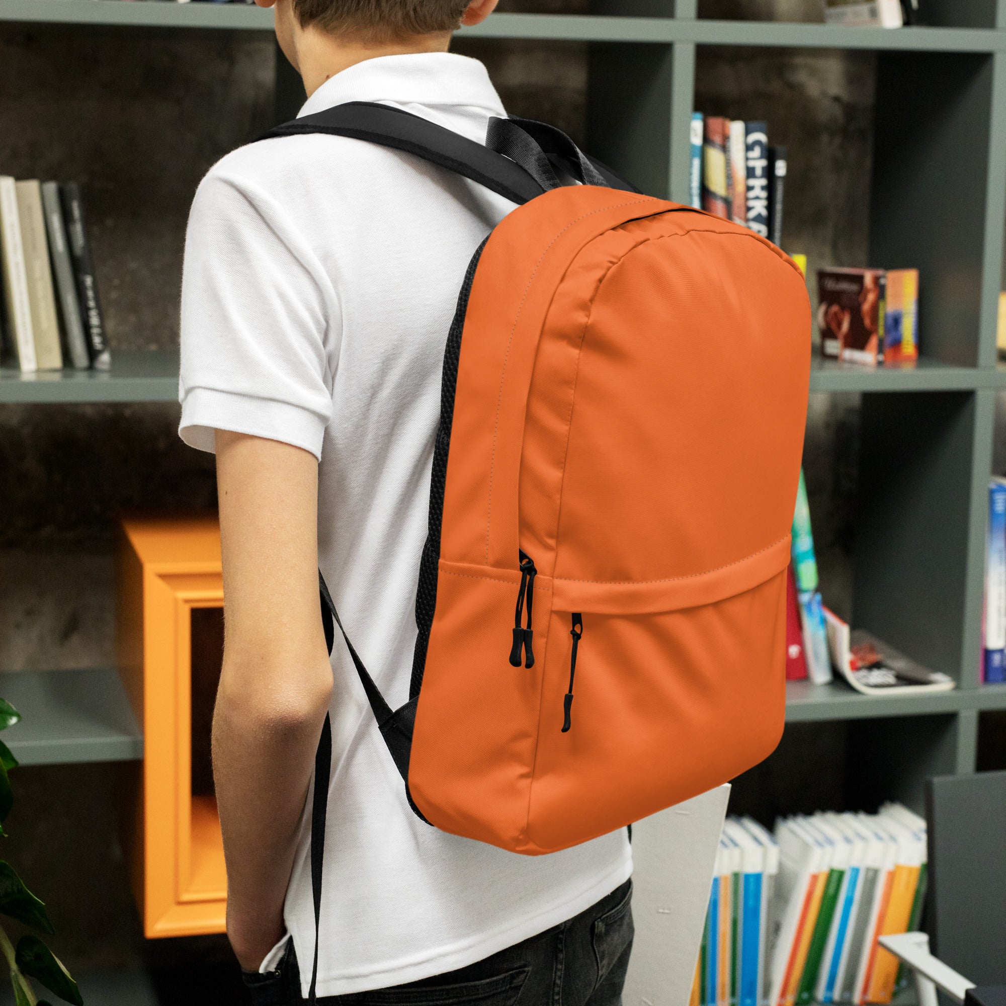 Cute Lightweight Solid Orange Color Backpack for School