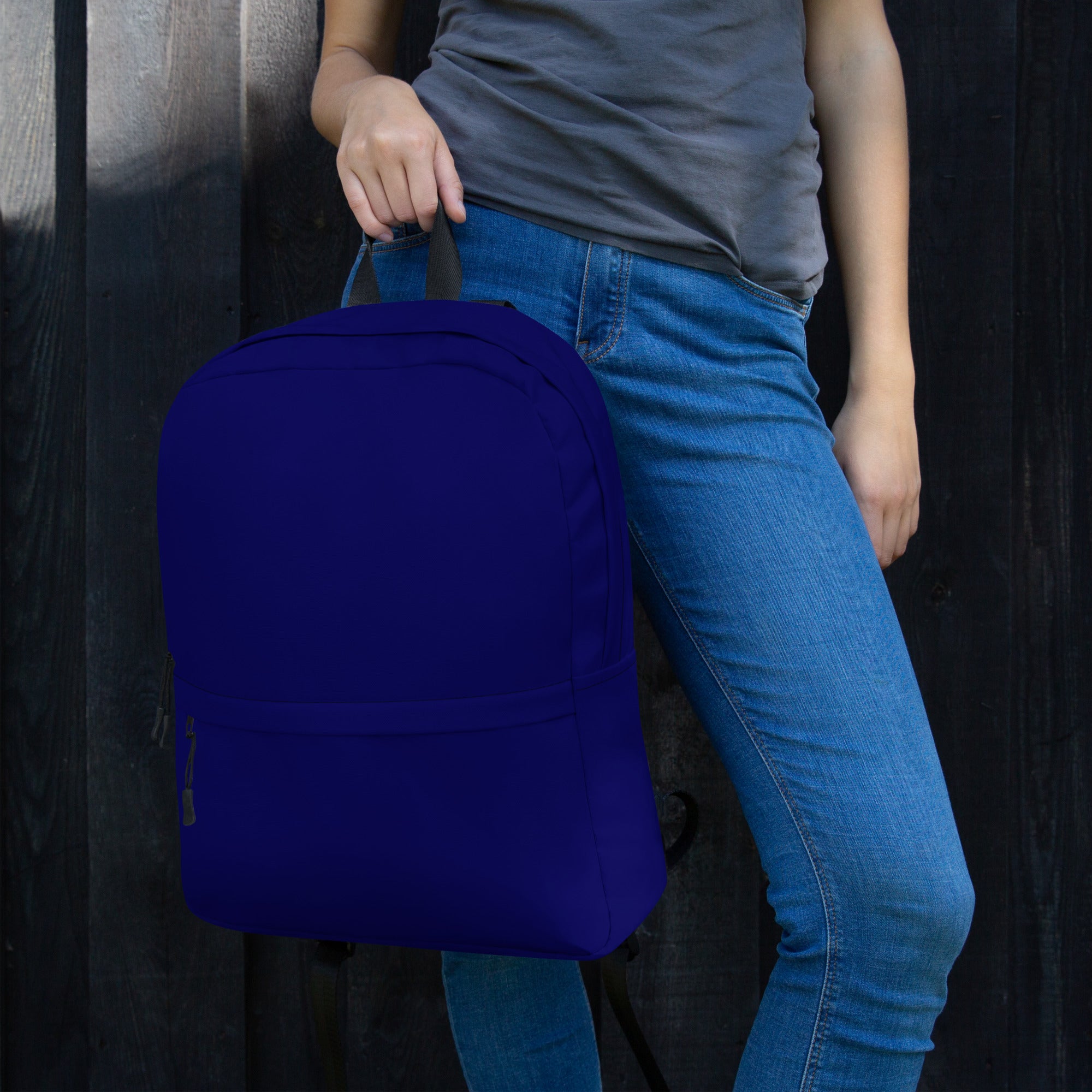 Cute Lightweight Solid Navy Blue Color Backpack for School