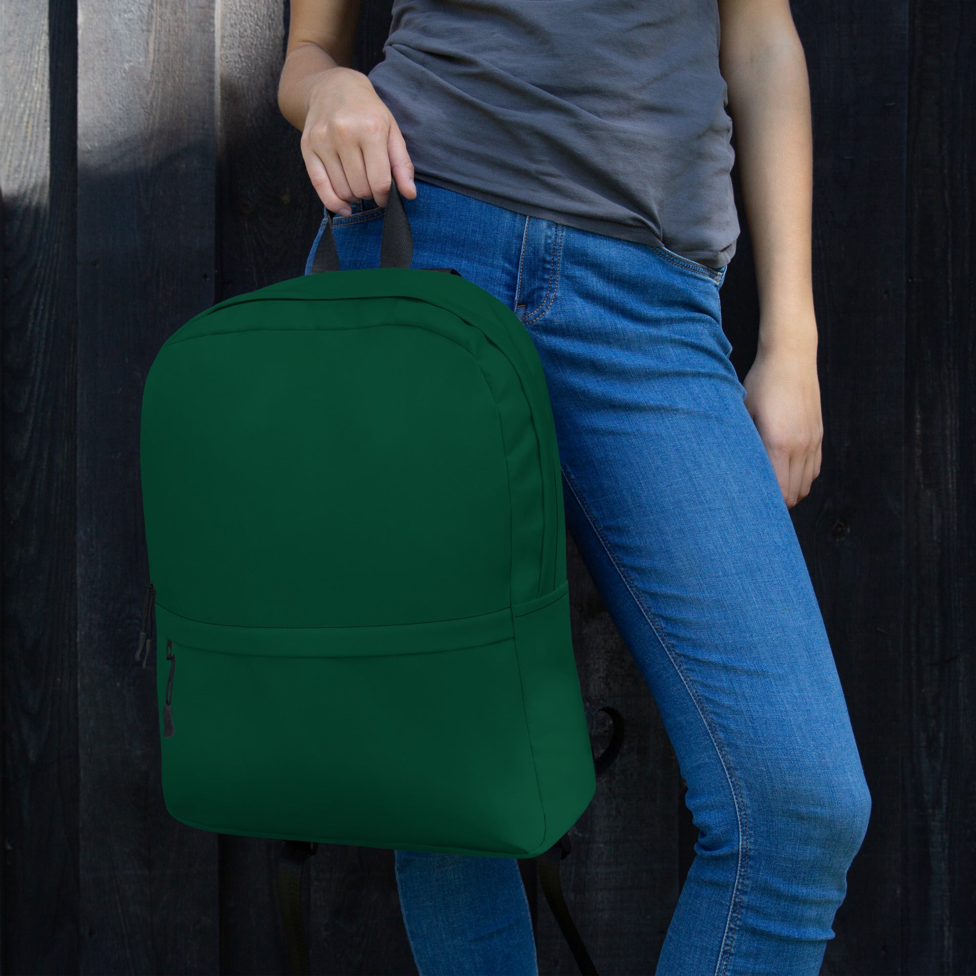 Casual Waterproof Dark Green Backpack for School