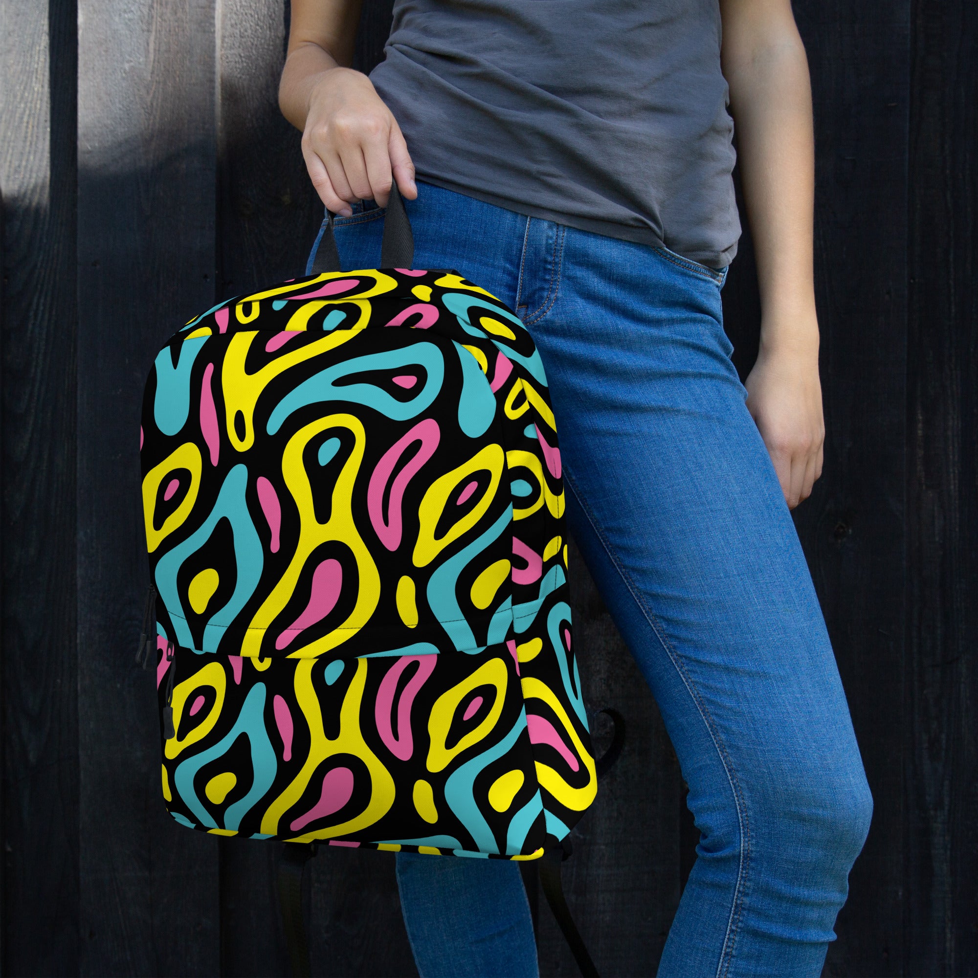 Colorful Neo Memphis Geometric Pattern Medium Size Backpack