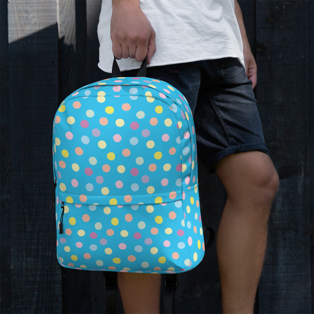 Cute Colorful Polka Dot Preppy Blue School Backpack
