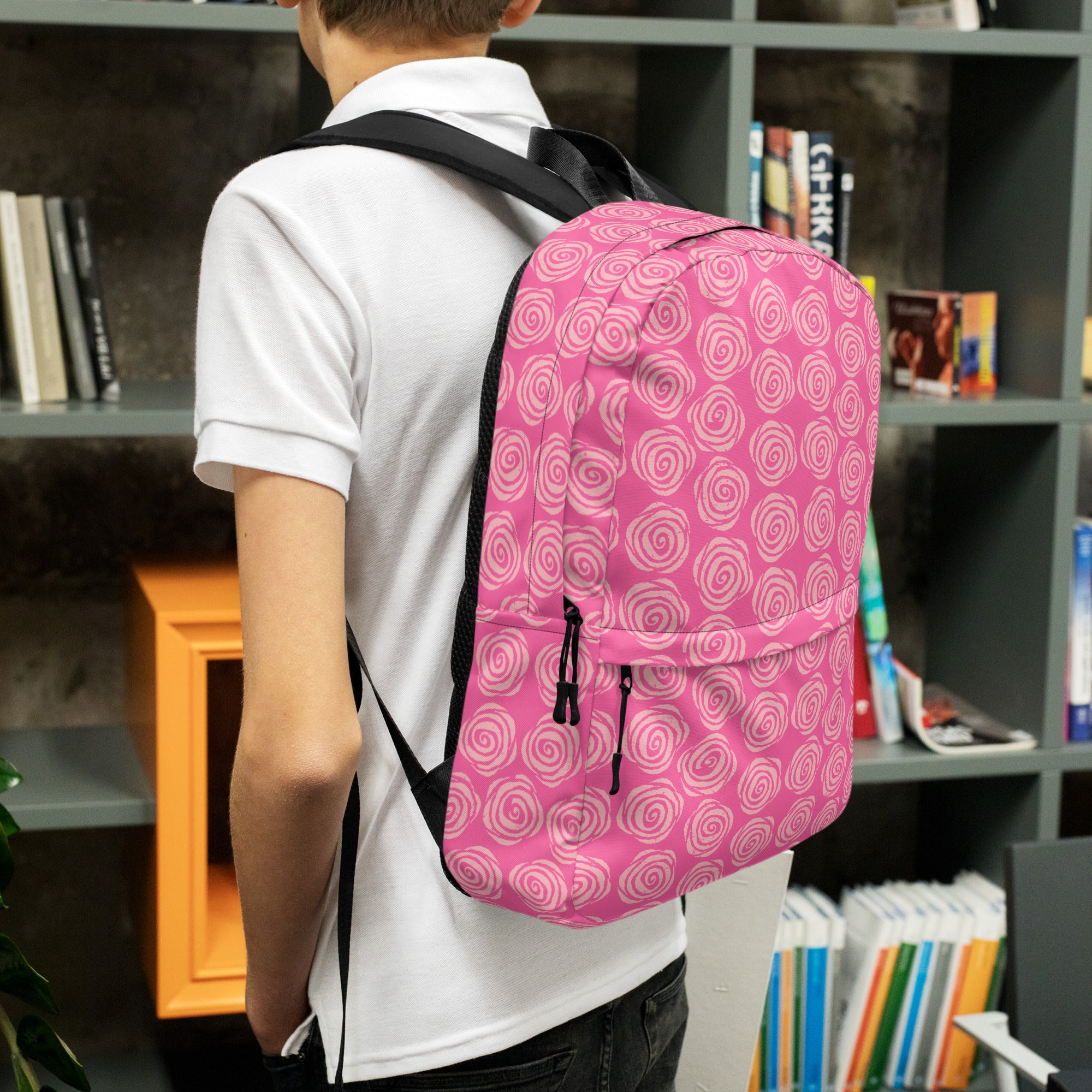 Preppy Pink Roses Valentine Inspired Cute Backpack Bag