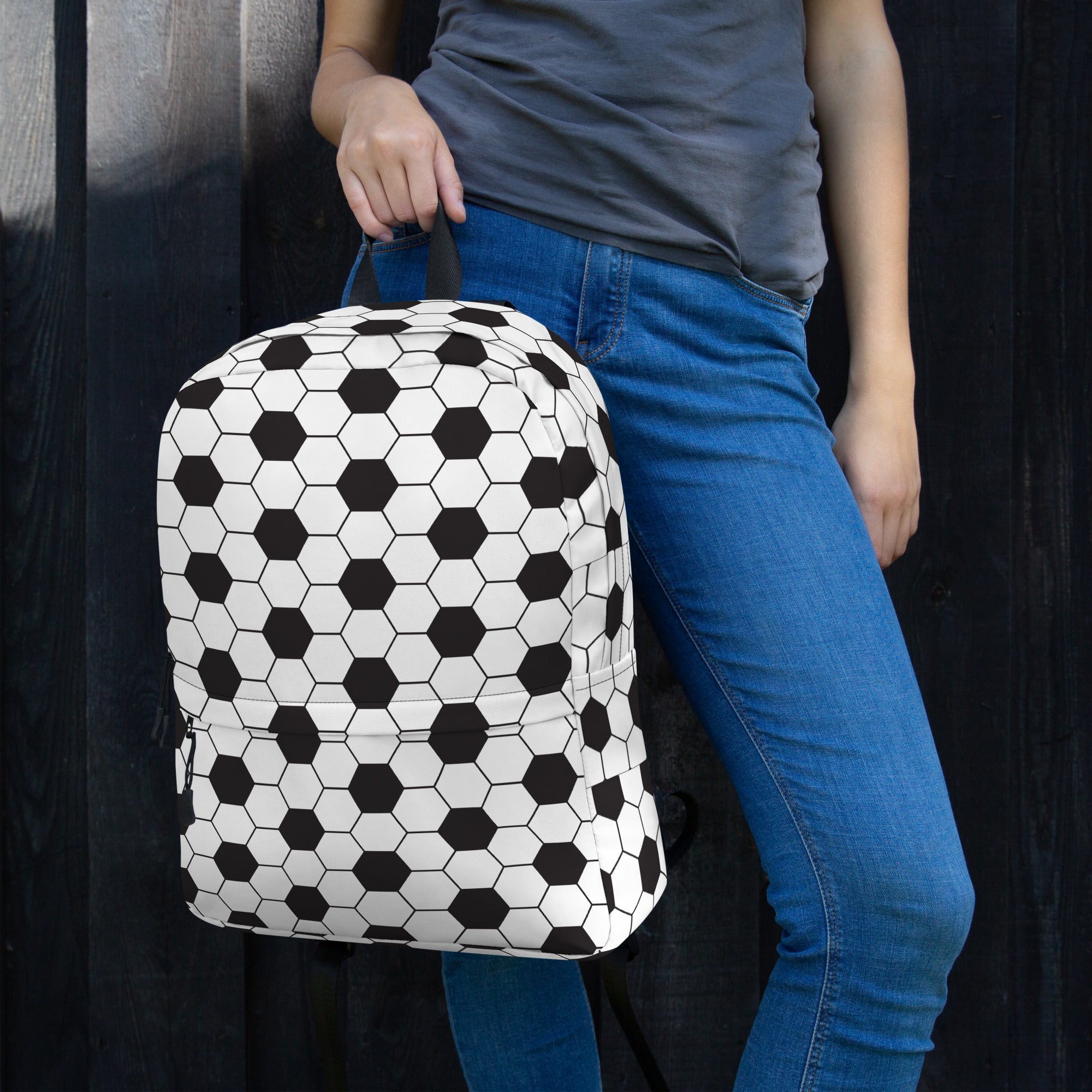 Trendy Football Print Sporty Medium Size Backpack Bag