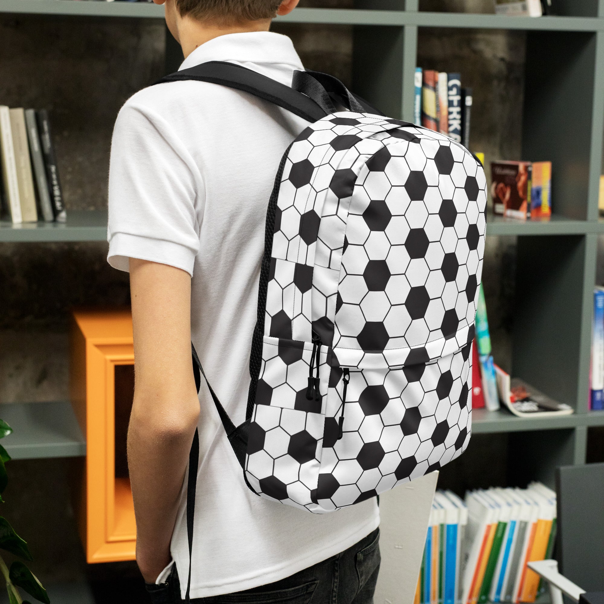 Trendy Football Print Sporty Medium Size Backpack Bag