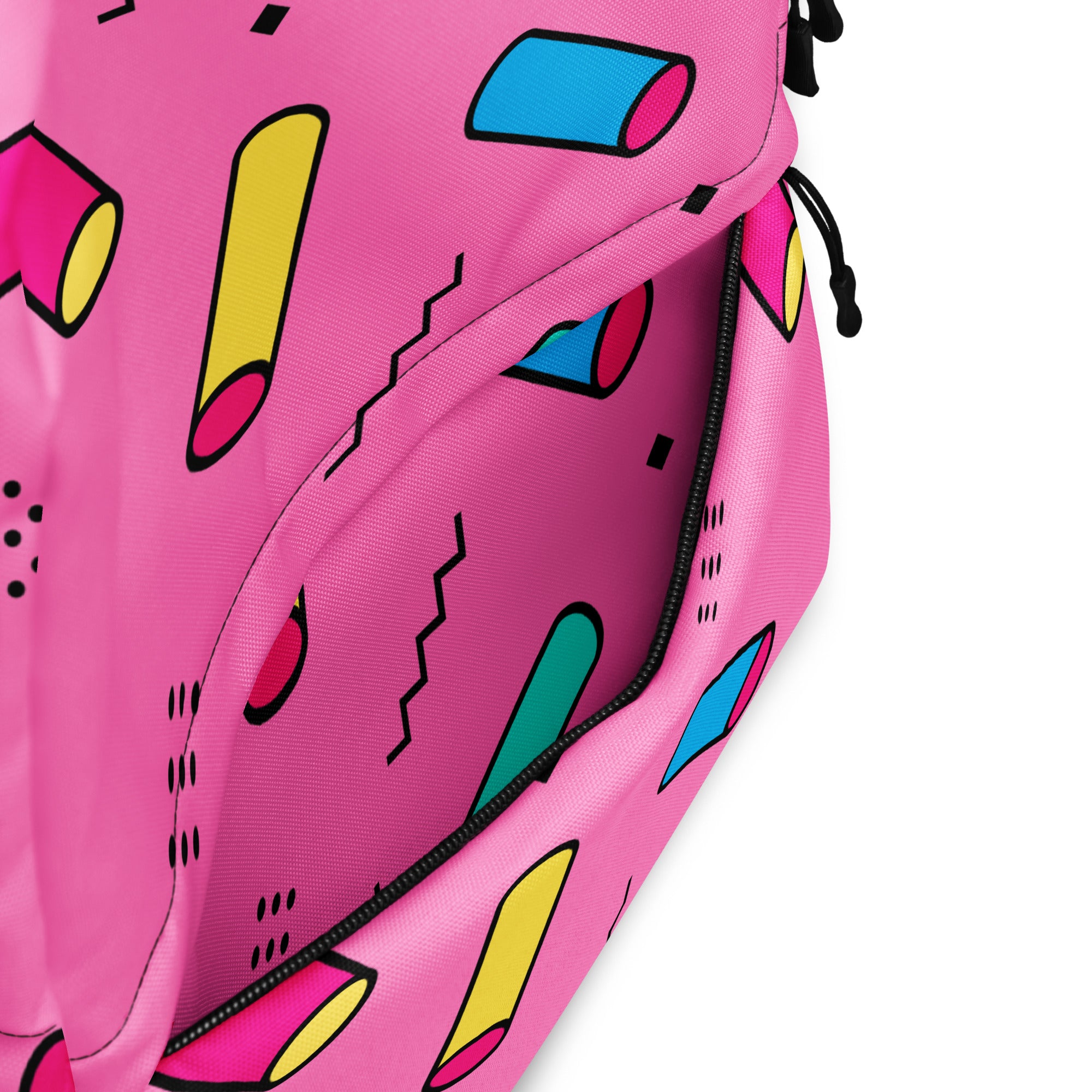 Preppy Memphis Geometric Pattern Backpack for All Ages