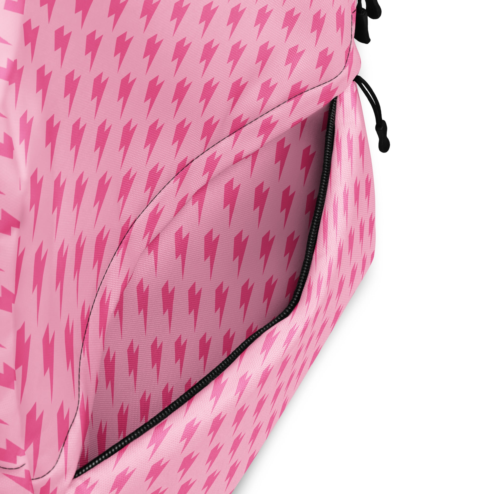 Pink Preppy Aesthetic Lightning Bolts School Backpack