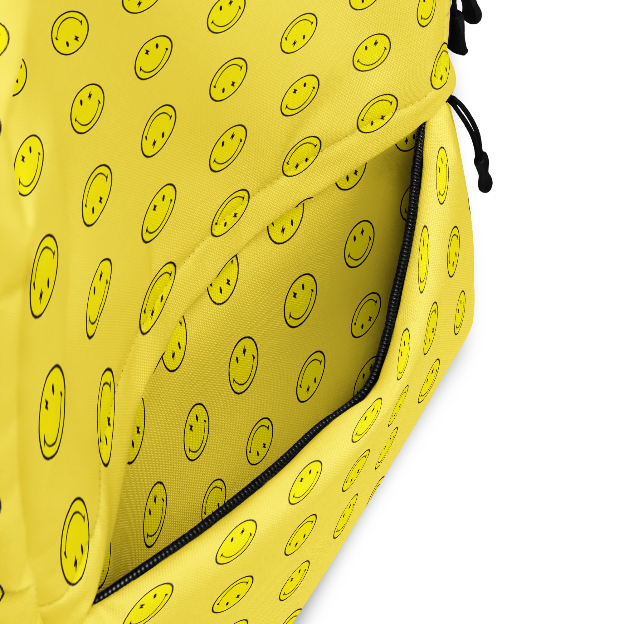 Preppy Cool Smiley Face Yellow Backpack for School