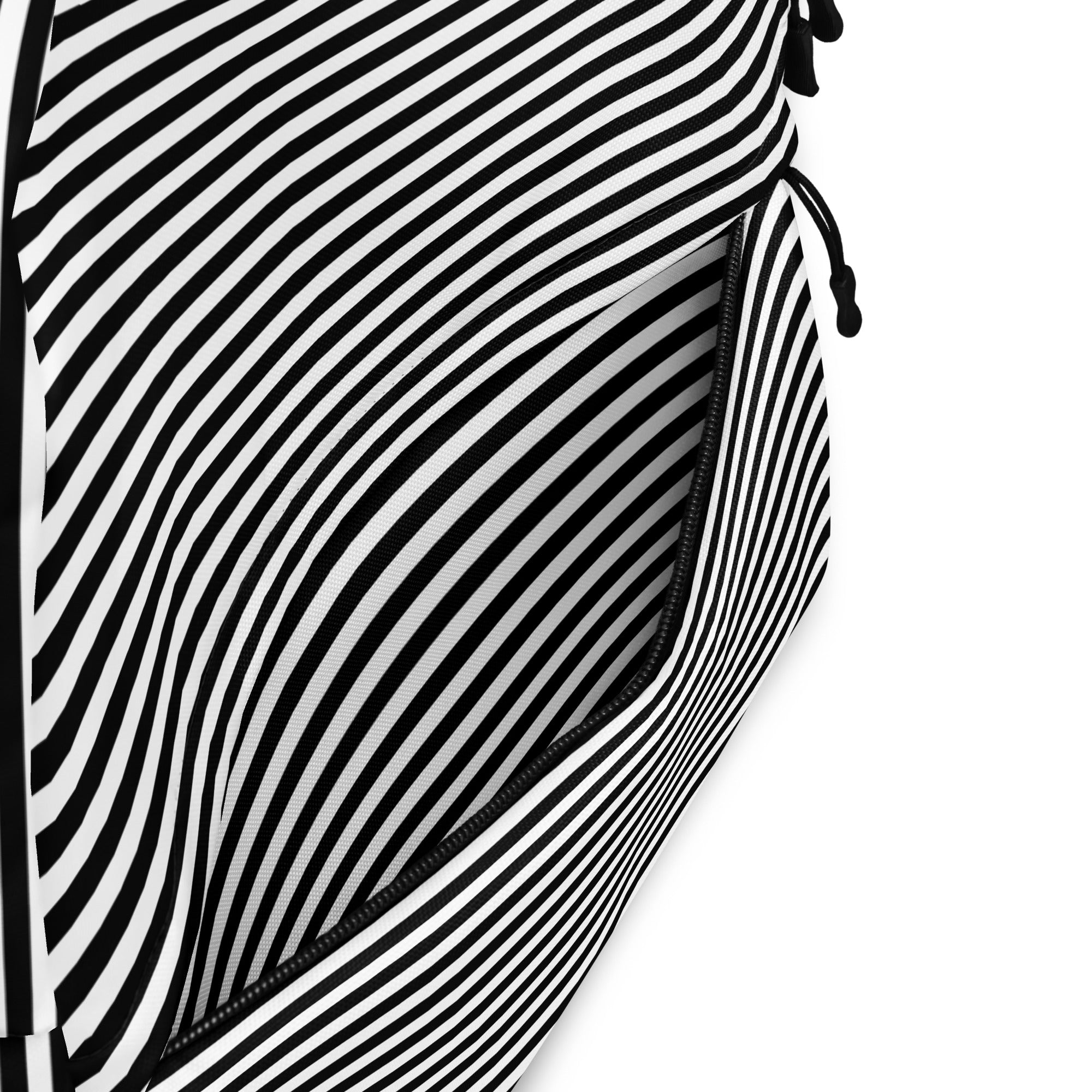 Preppy Black & White Horizontal Striped Lines Backpack