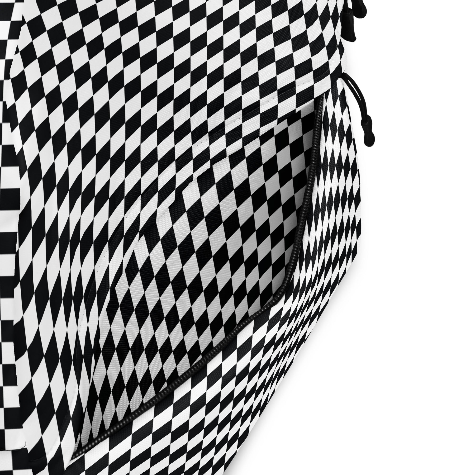 Preppy Black and White Checkered Backpack