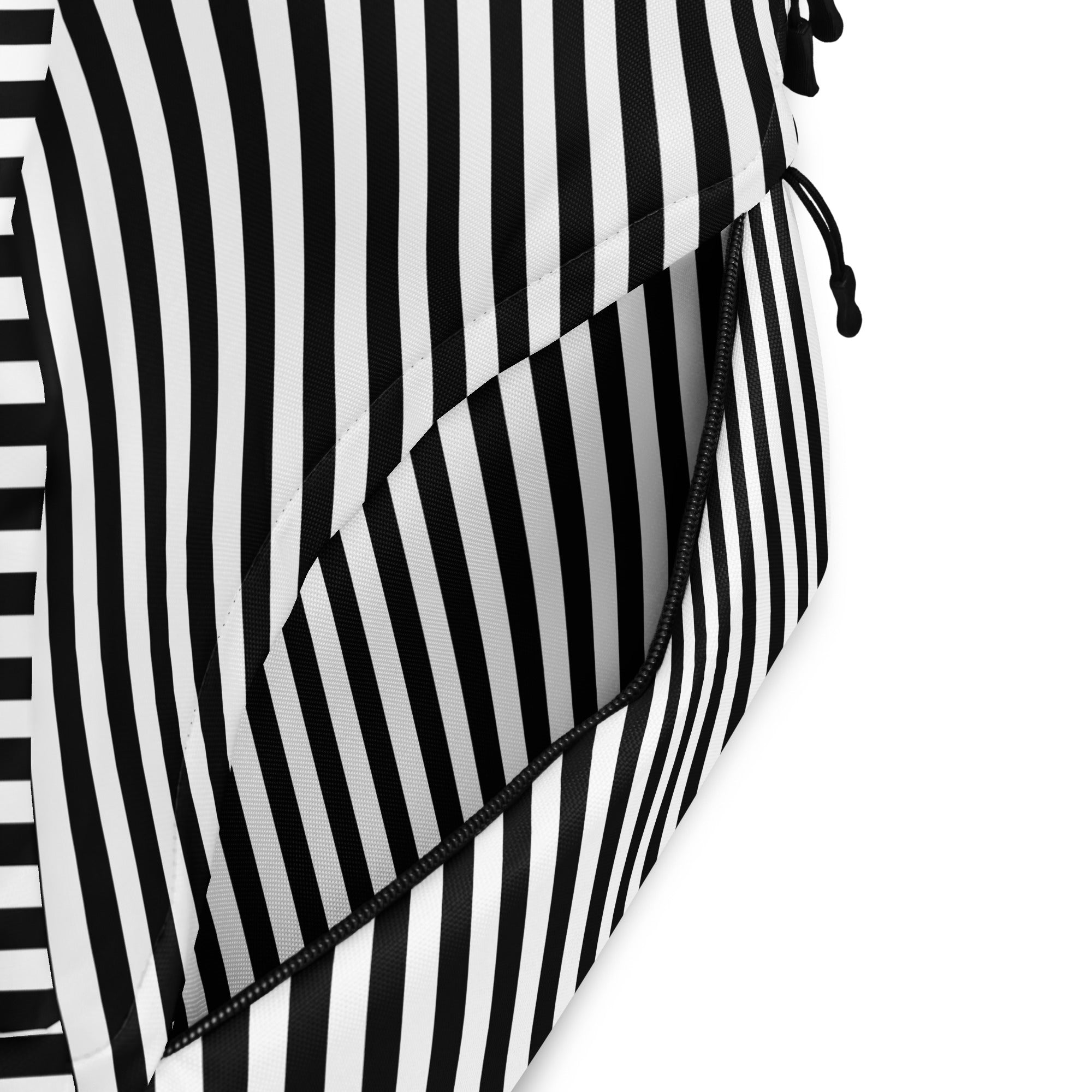 Preppy Black and White Vertical Striped Lines Printed Backpack