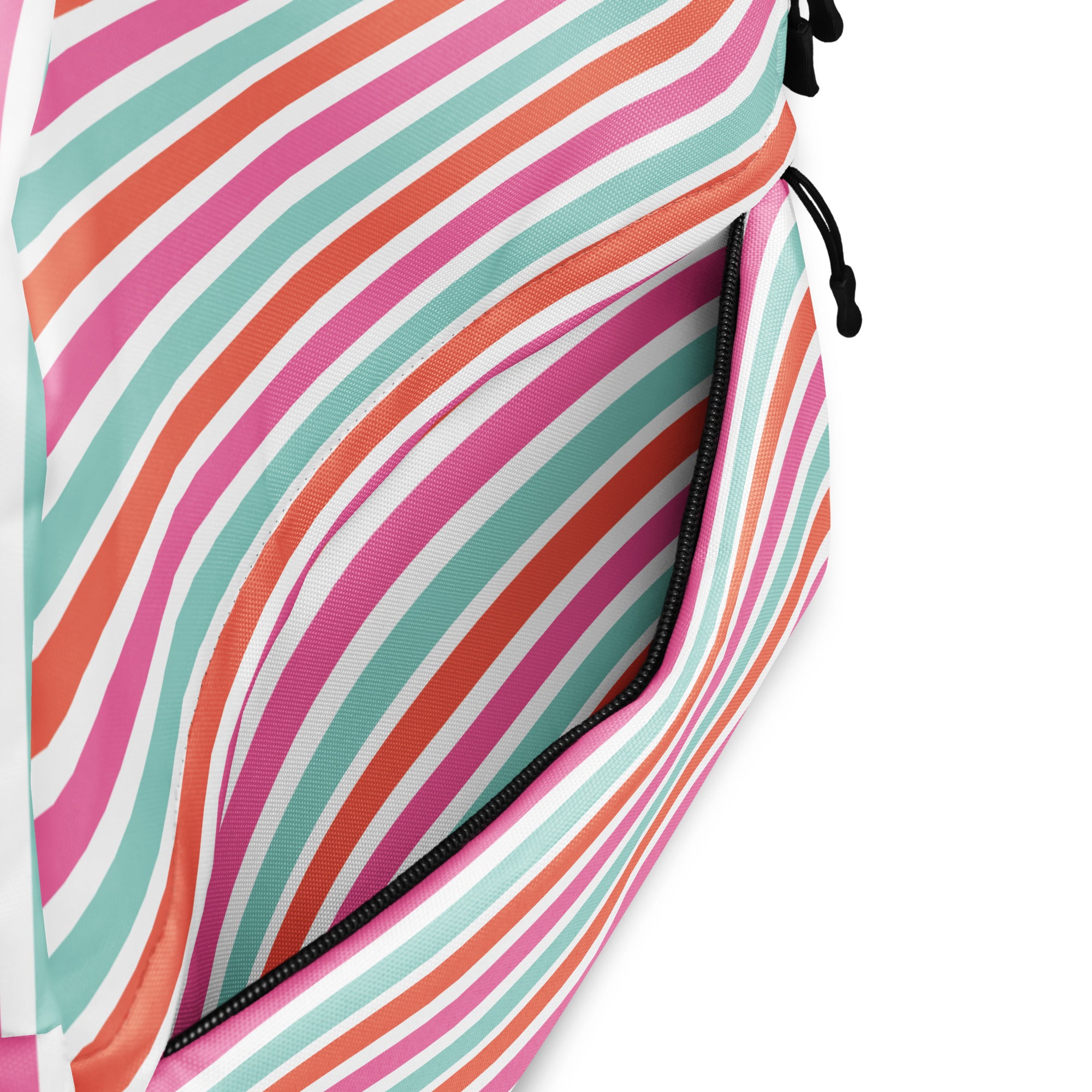 Preppy Fashion Pink Striped Ladies Waterproof Backpack