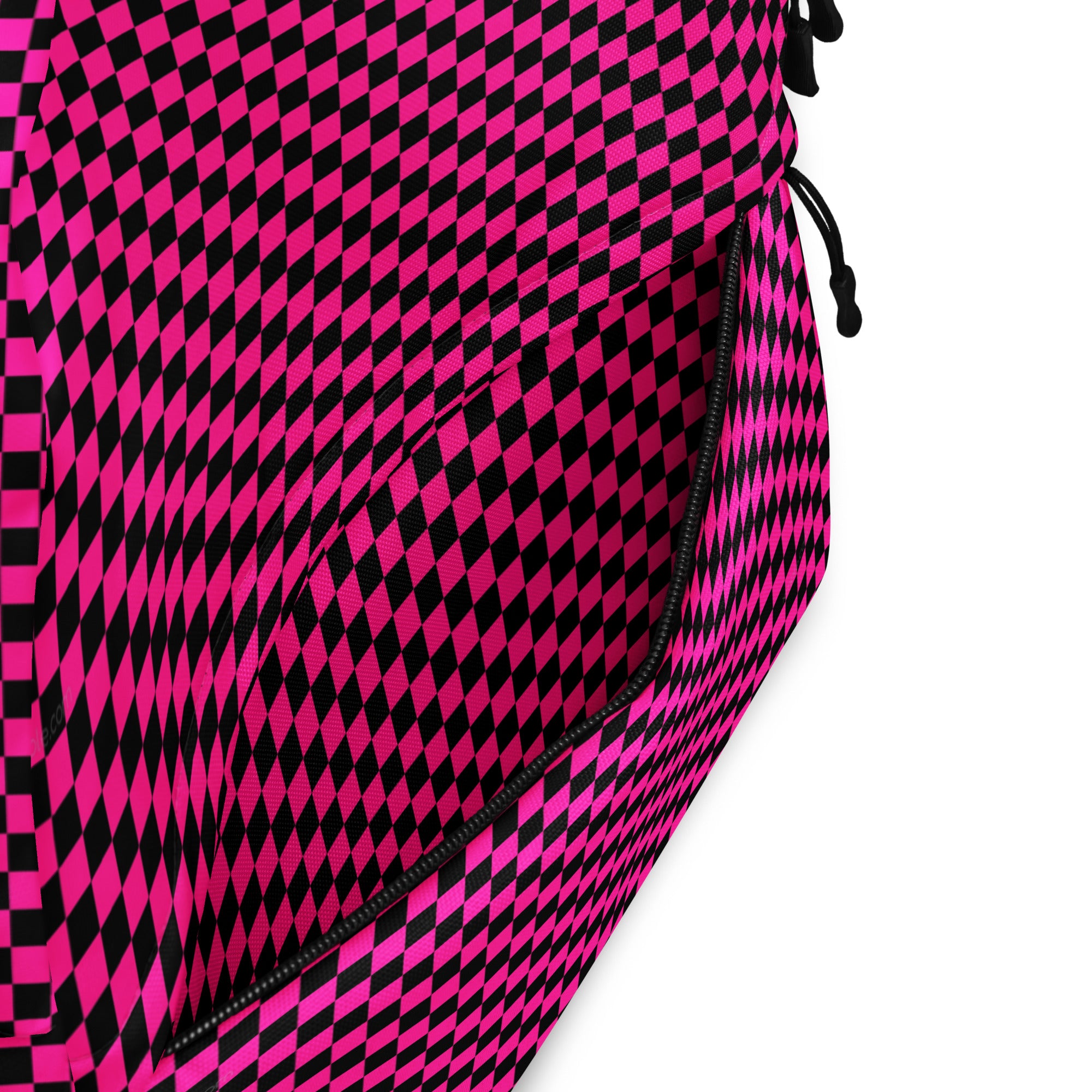 Preppy Pink Aesthetic Checkered Print Backpack