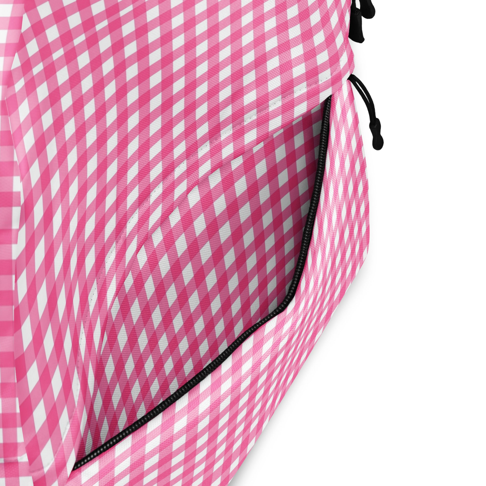 Preppy Pink Cute Gingham Summer Backpack for Girls