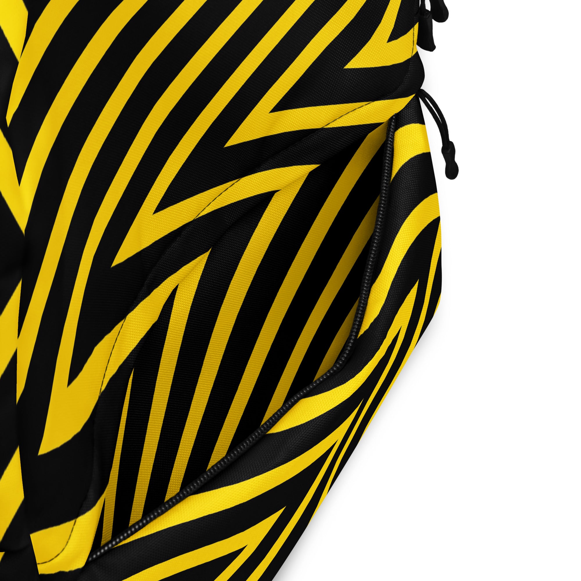 Trendy Black & Yellow Geometric Backpack