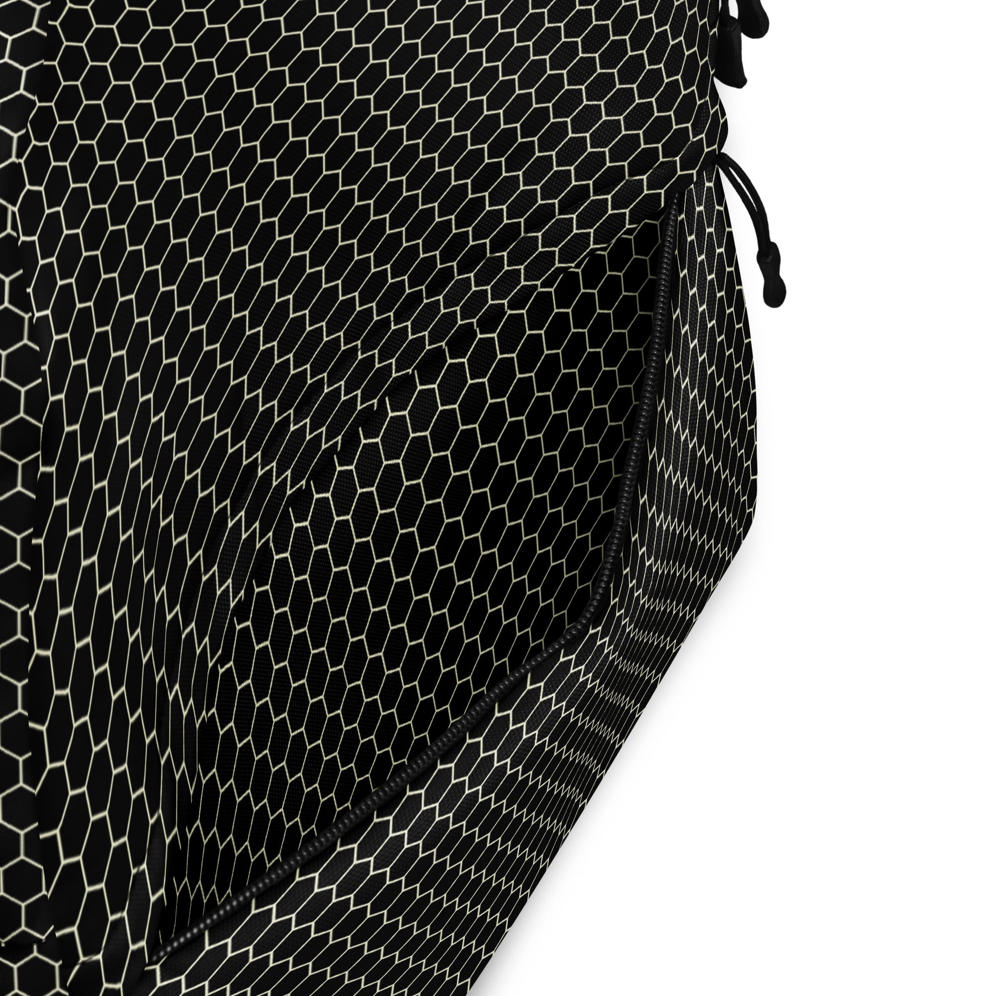Trendy Beehive Honeycomb Black Hexagon Geometric Backpack