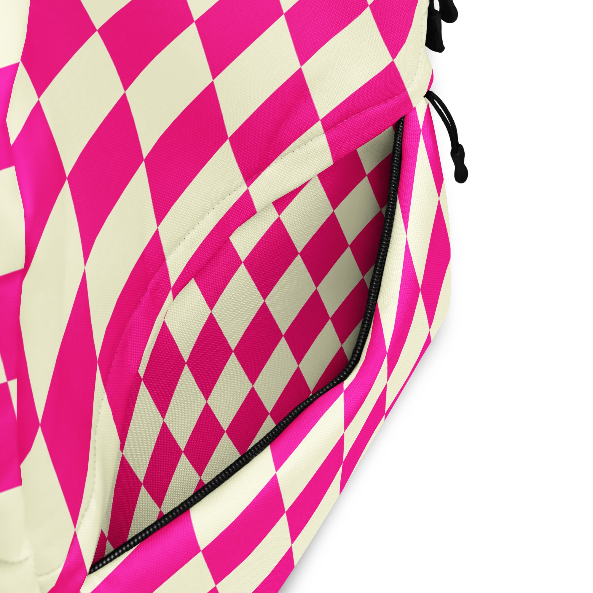Preppy Style Pink Checkered School Backpack