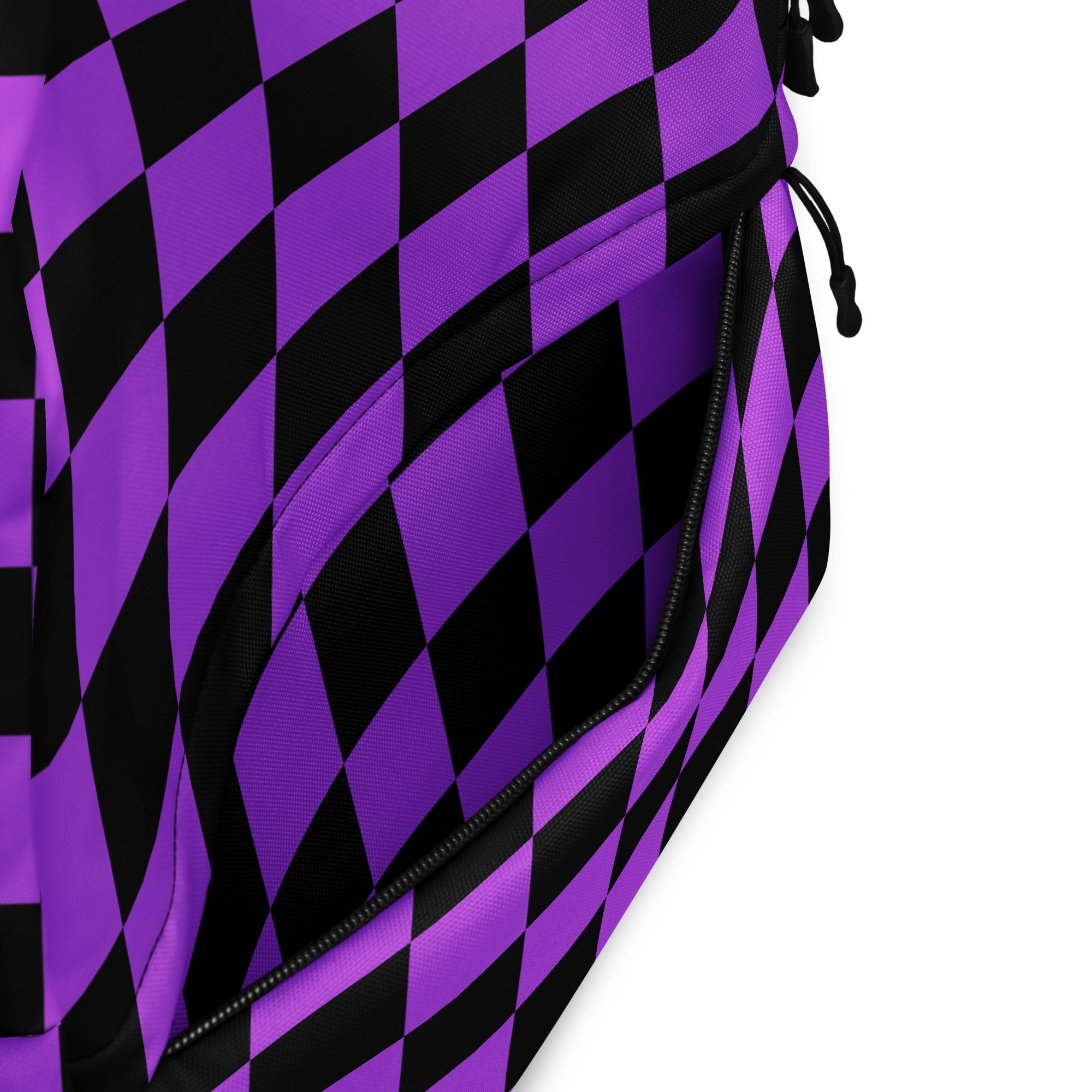 Preppy Purple Checkered Backpack for School & Travel