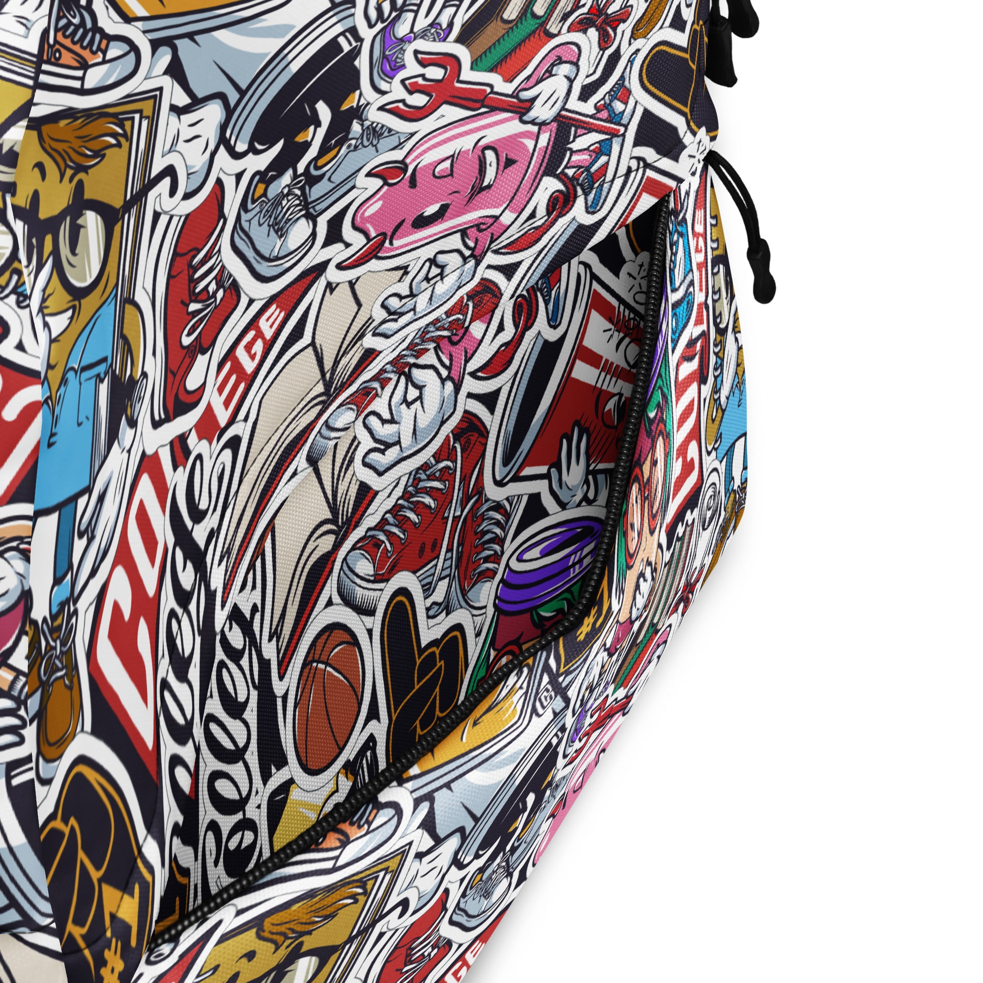 Funny Pop Graffiti Art Stickers Pattern Skater Backpack