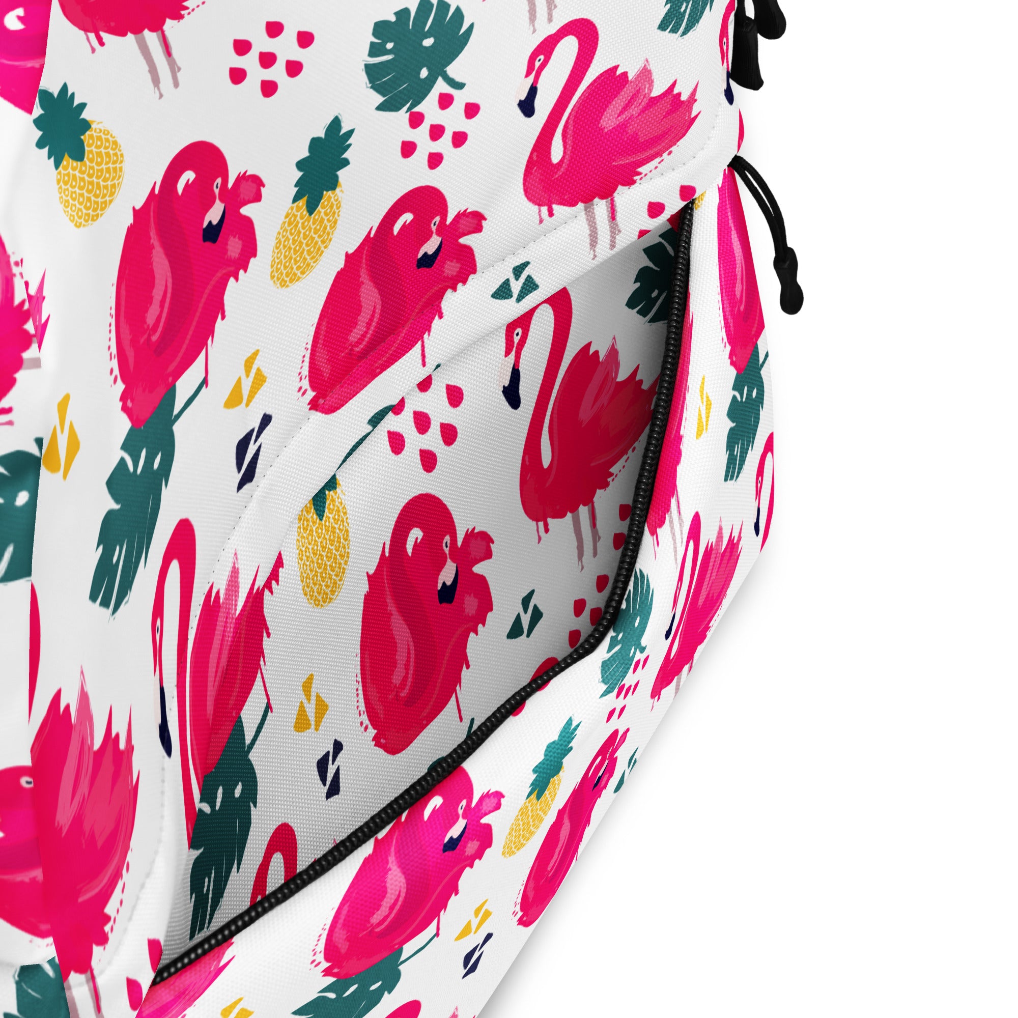 Preppy Pink Southern Flamingo Print Summer Beach Backpack