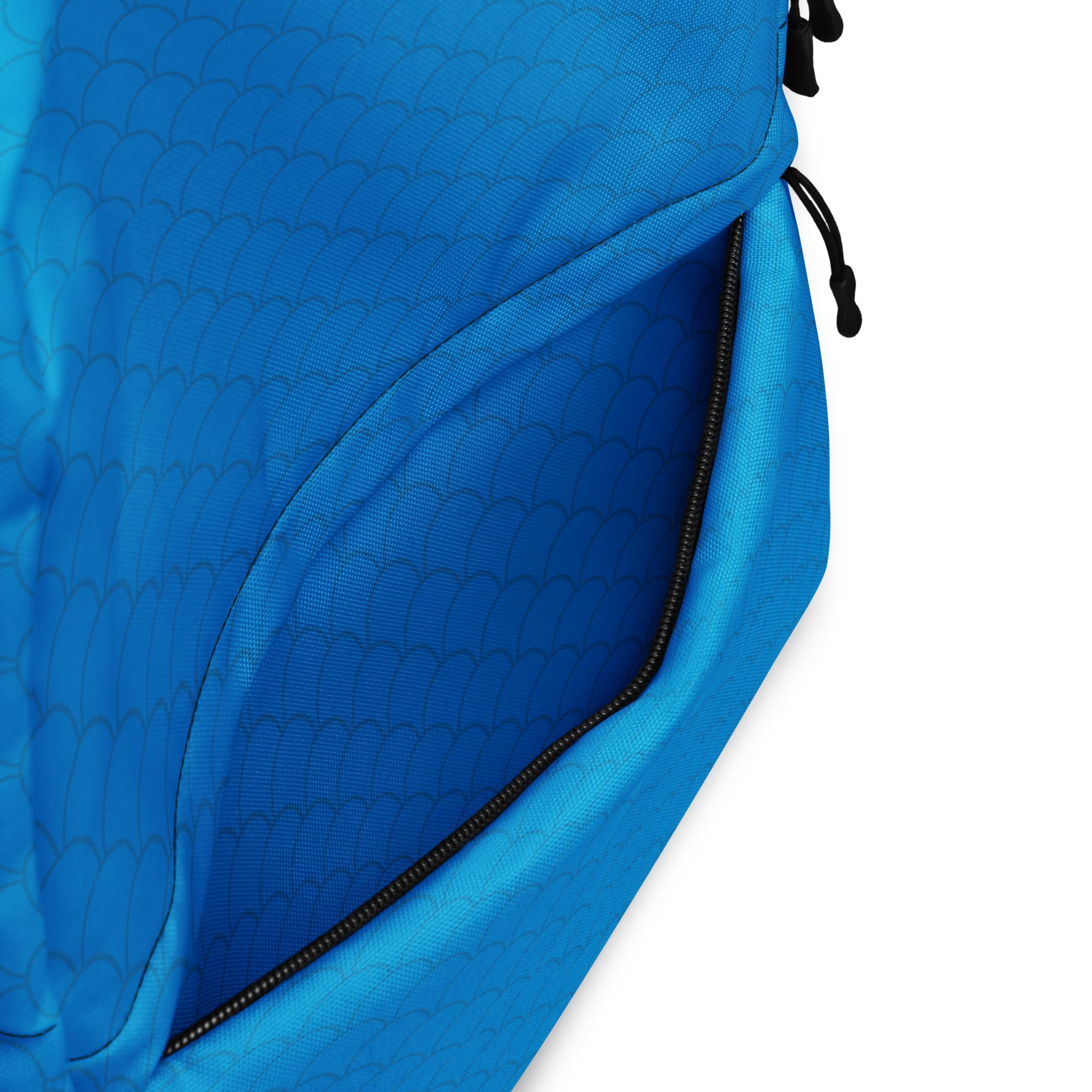 Blue Neutral Fish Scale Pattern Waterproof Backpack Bag