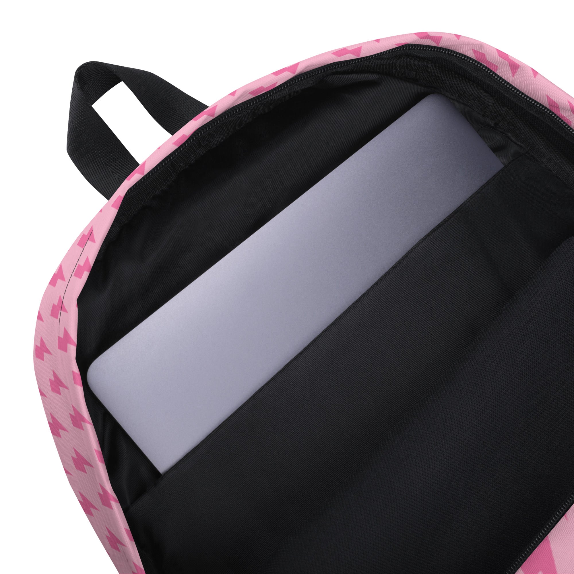 Pink Preppy Aesthetic Lightning Bolts School Backpack