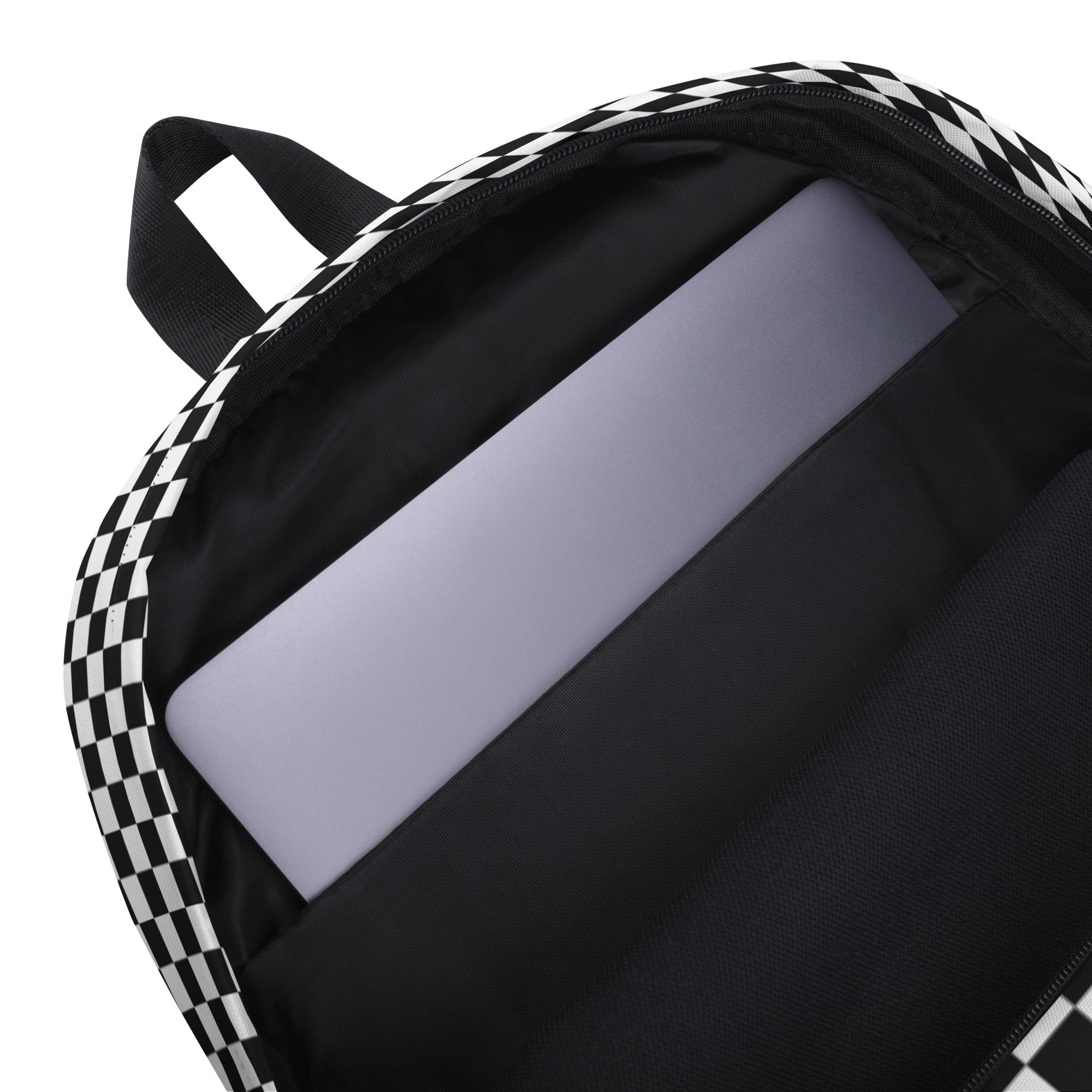 Preppy Black and White Checkered Backpack