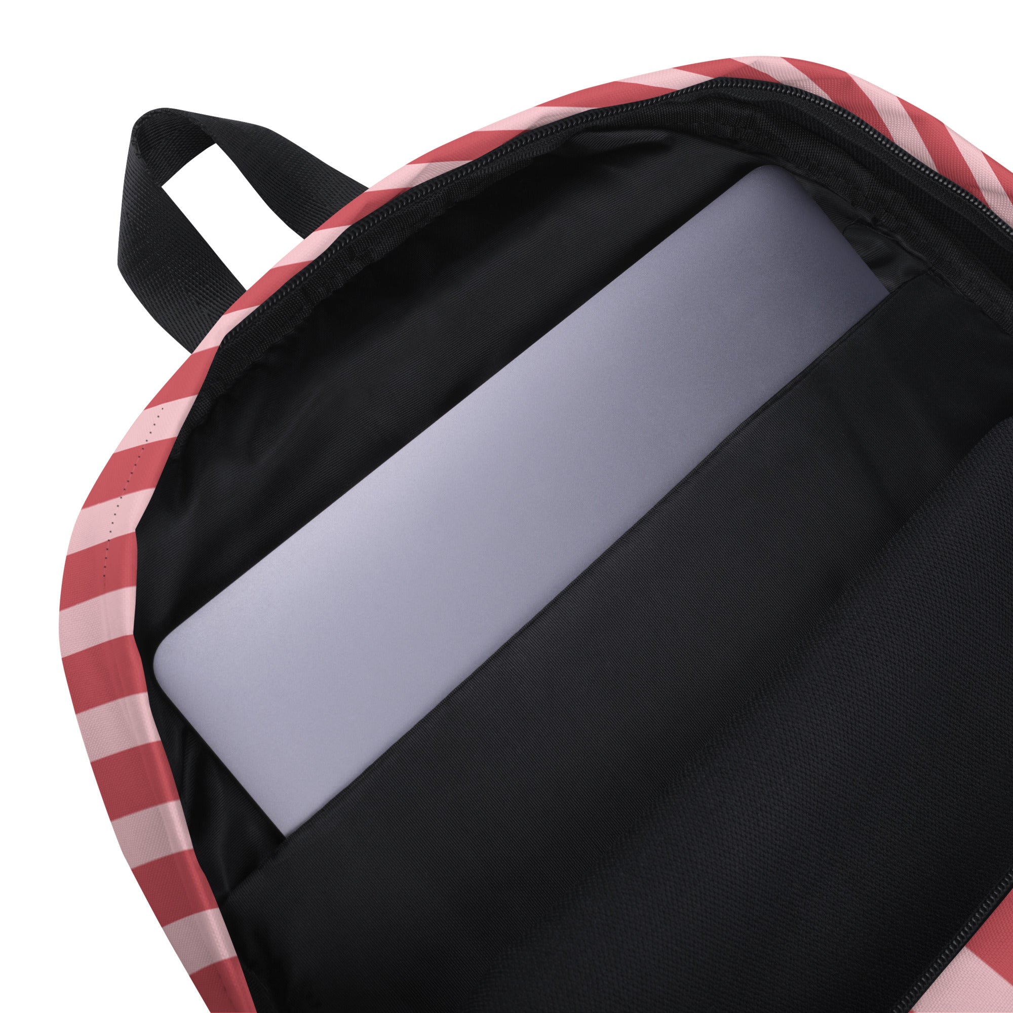 Preppy Pink Red Stripe Cute Aesthetic Backpack