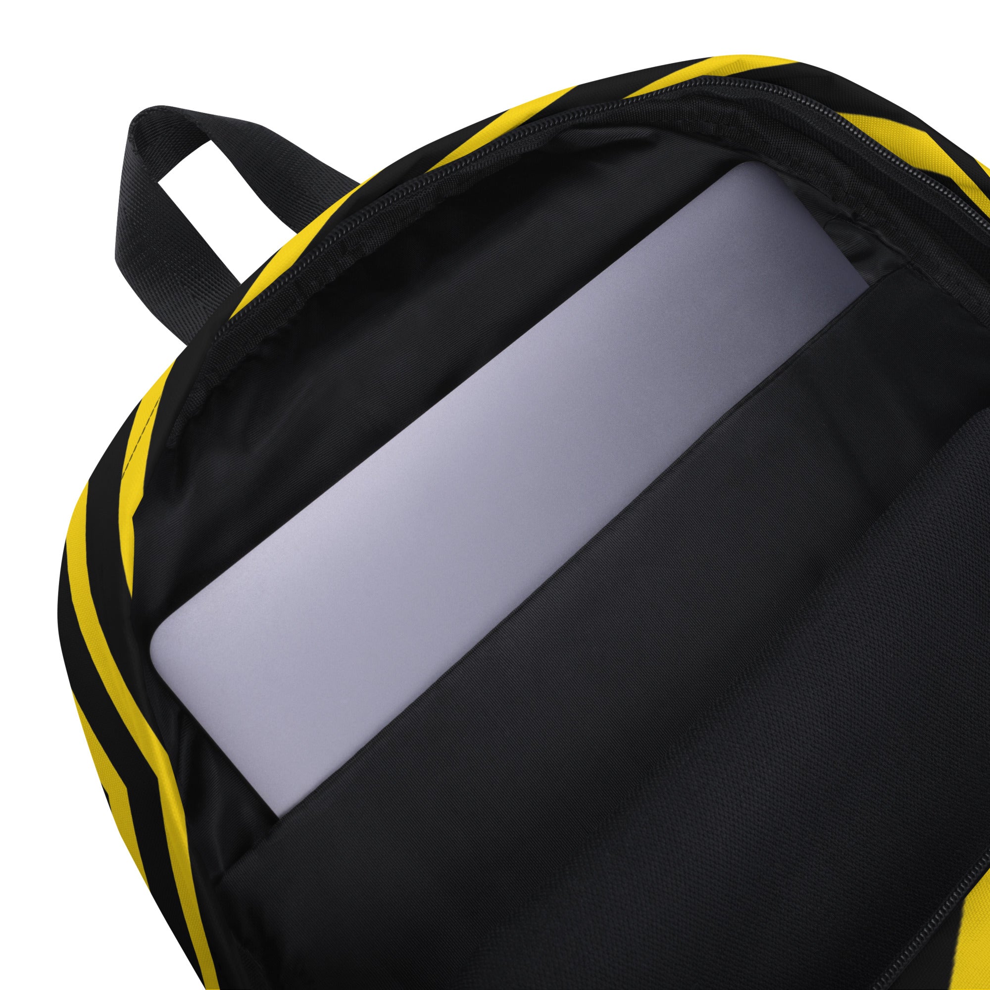Trendy Black & Yellow Geometric Backpack