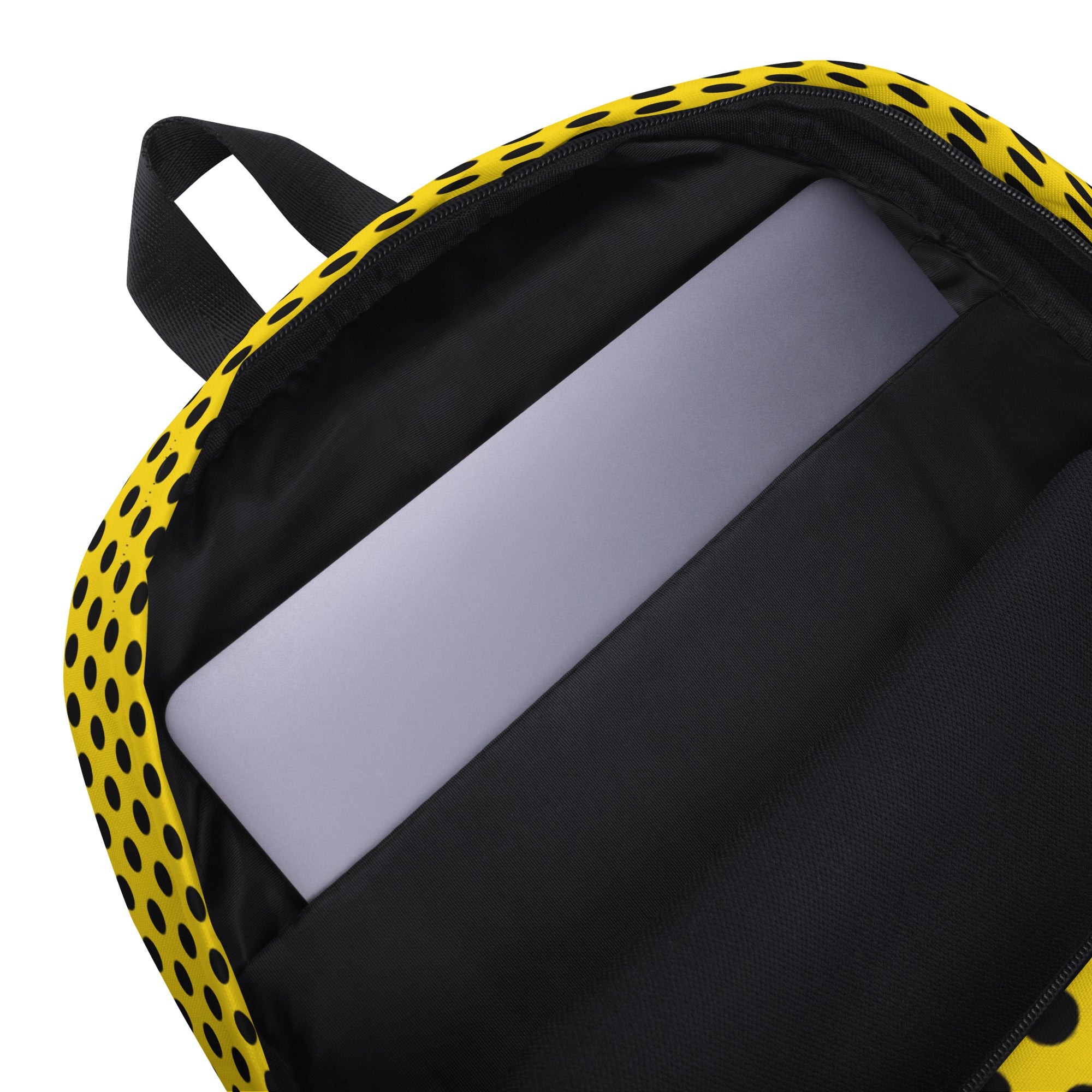 Vintage Black Polka Dot Yellow Summer Backpack
