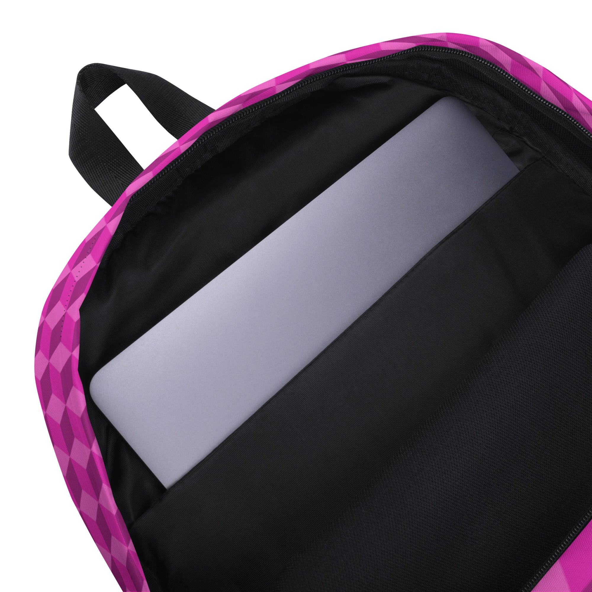 3d Geometric Cubes Optical illusion Preppy Pink Backpack