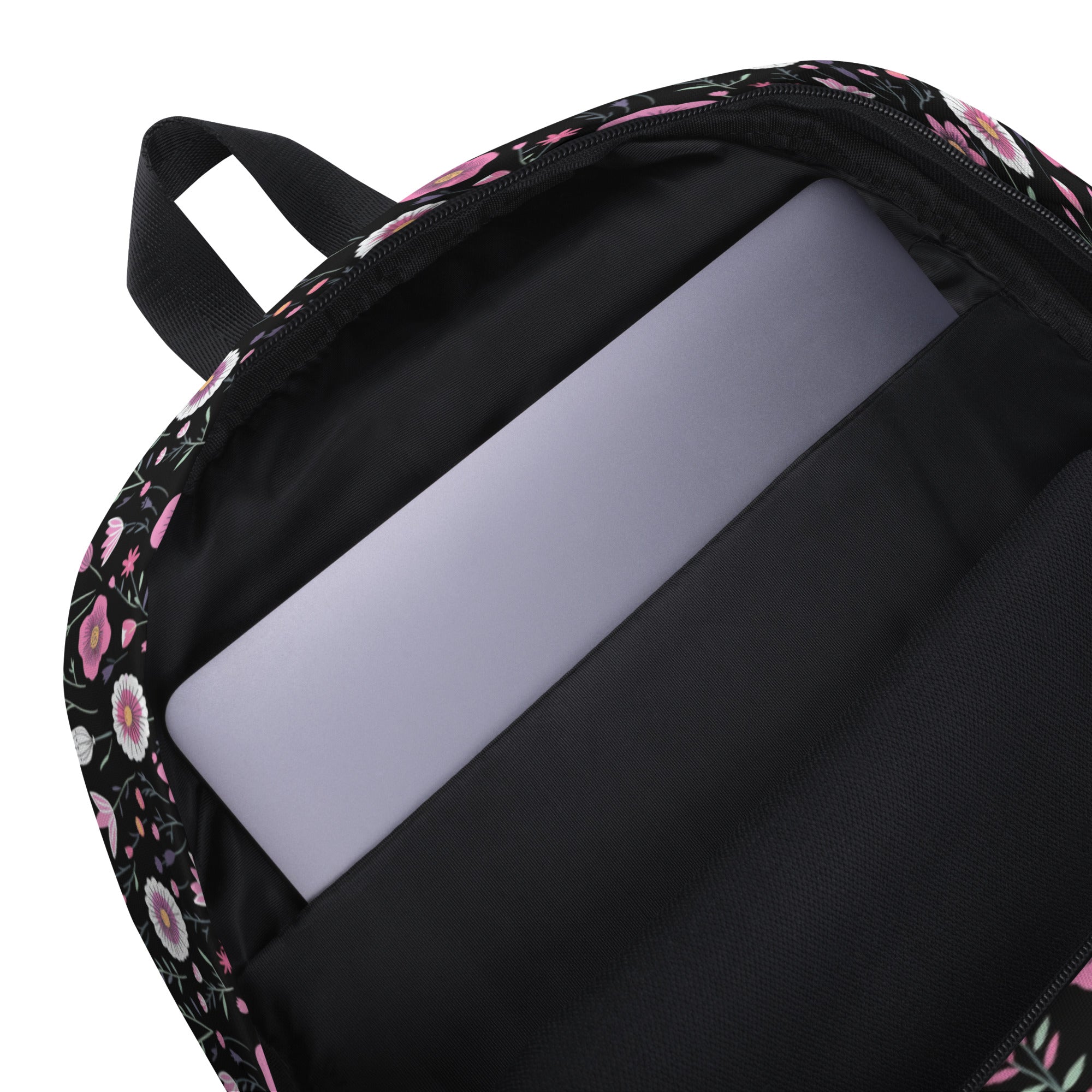 Black Floral Backpack for Laptops Books & School