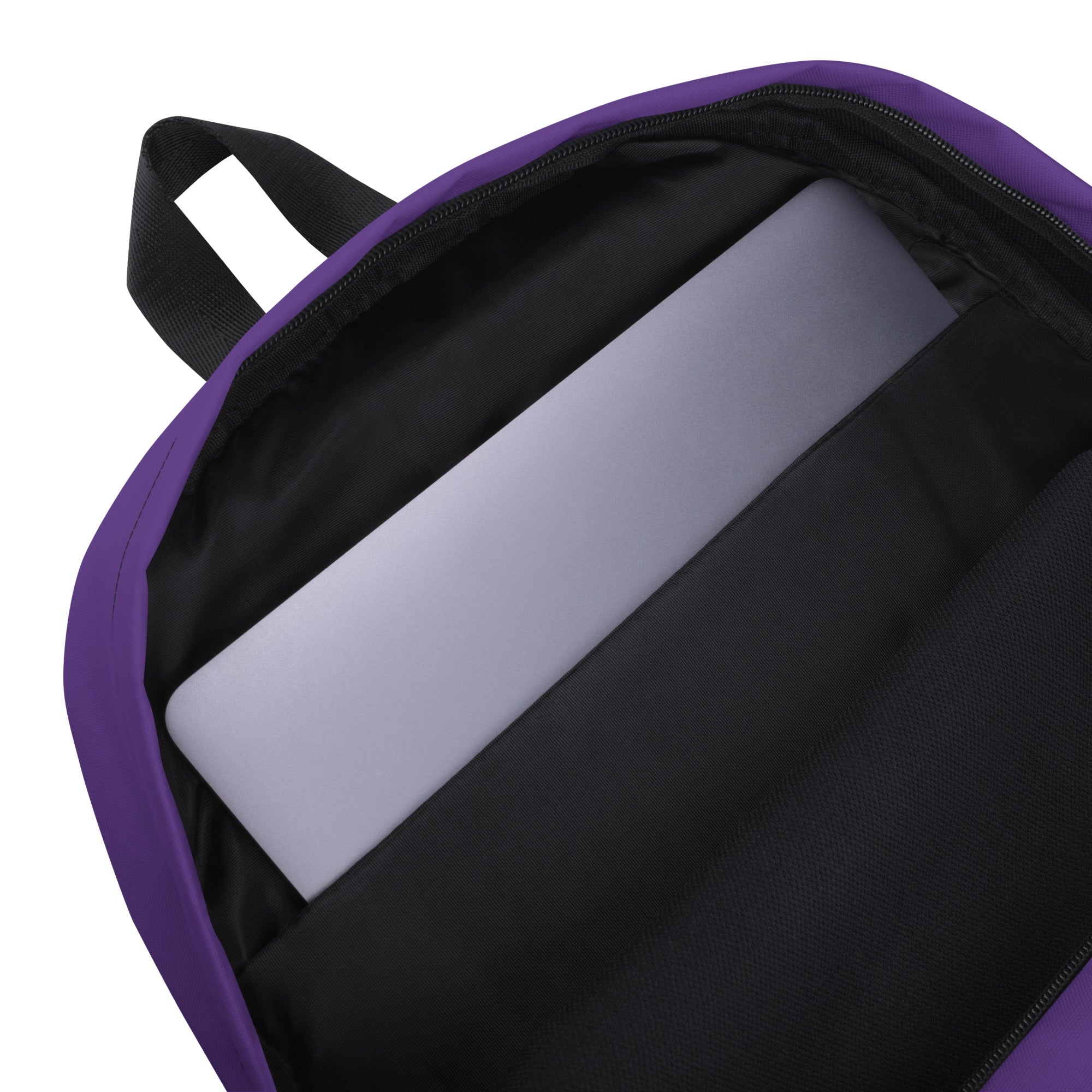 Preppy Plain Dark Plum Purple Color Medium Size Backpack