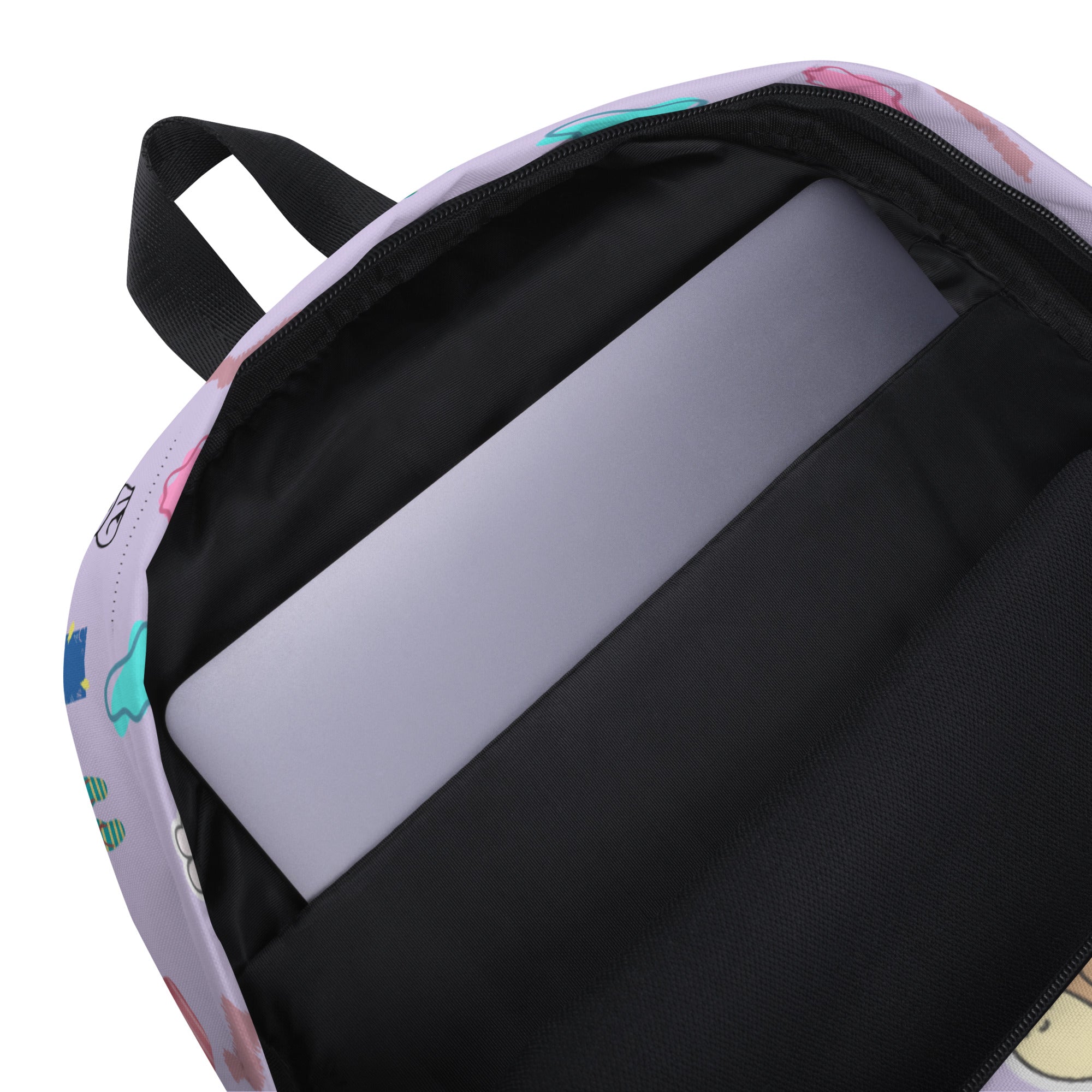 Preppy Cute Pins Print Purple Back to School Backpack for Girls