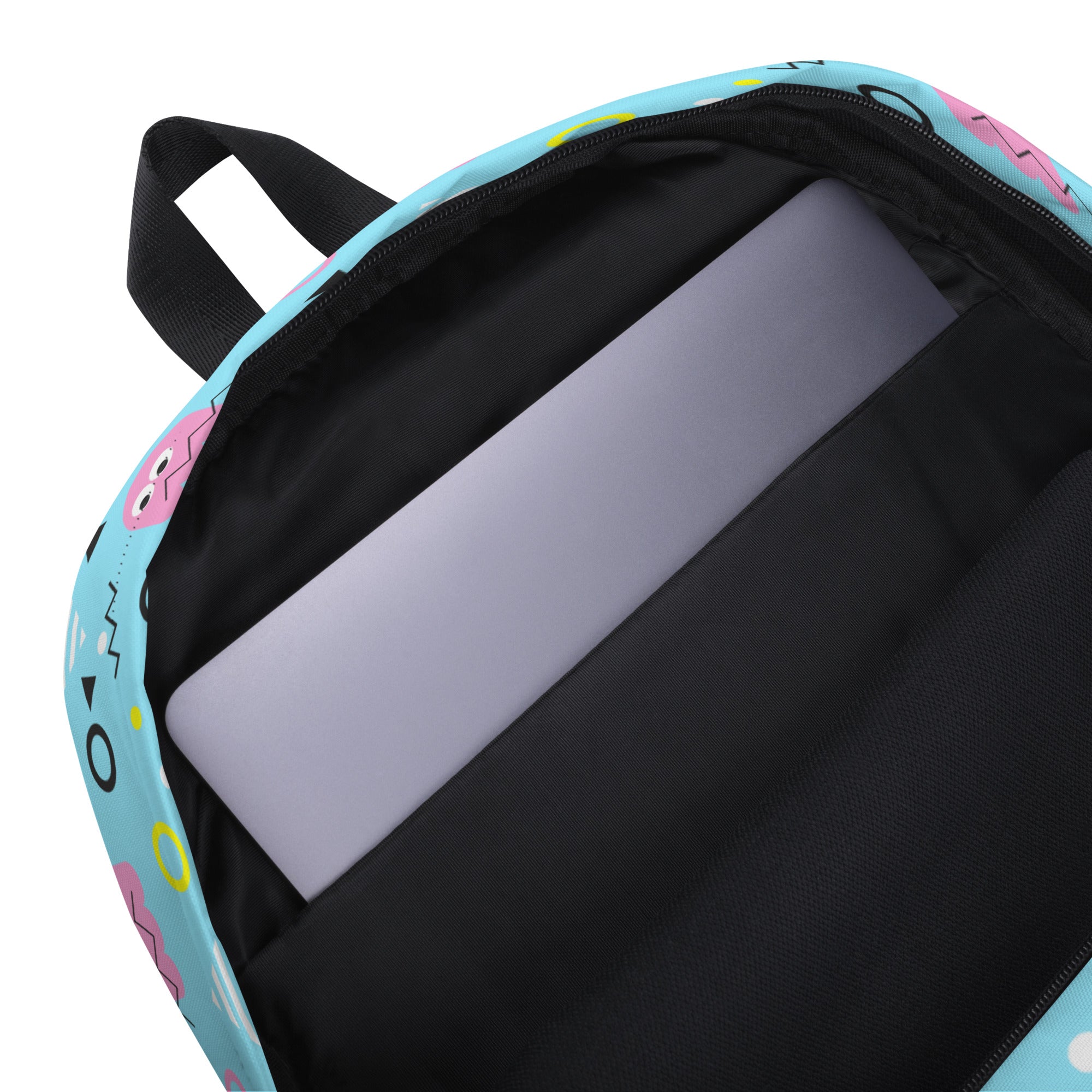 Preppy Vintage Blue Pacman & Ghosts Inspired Print Backpack