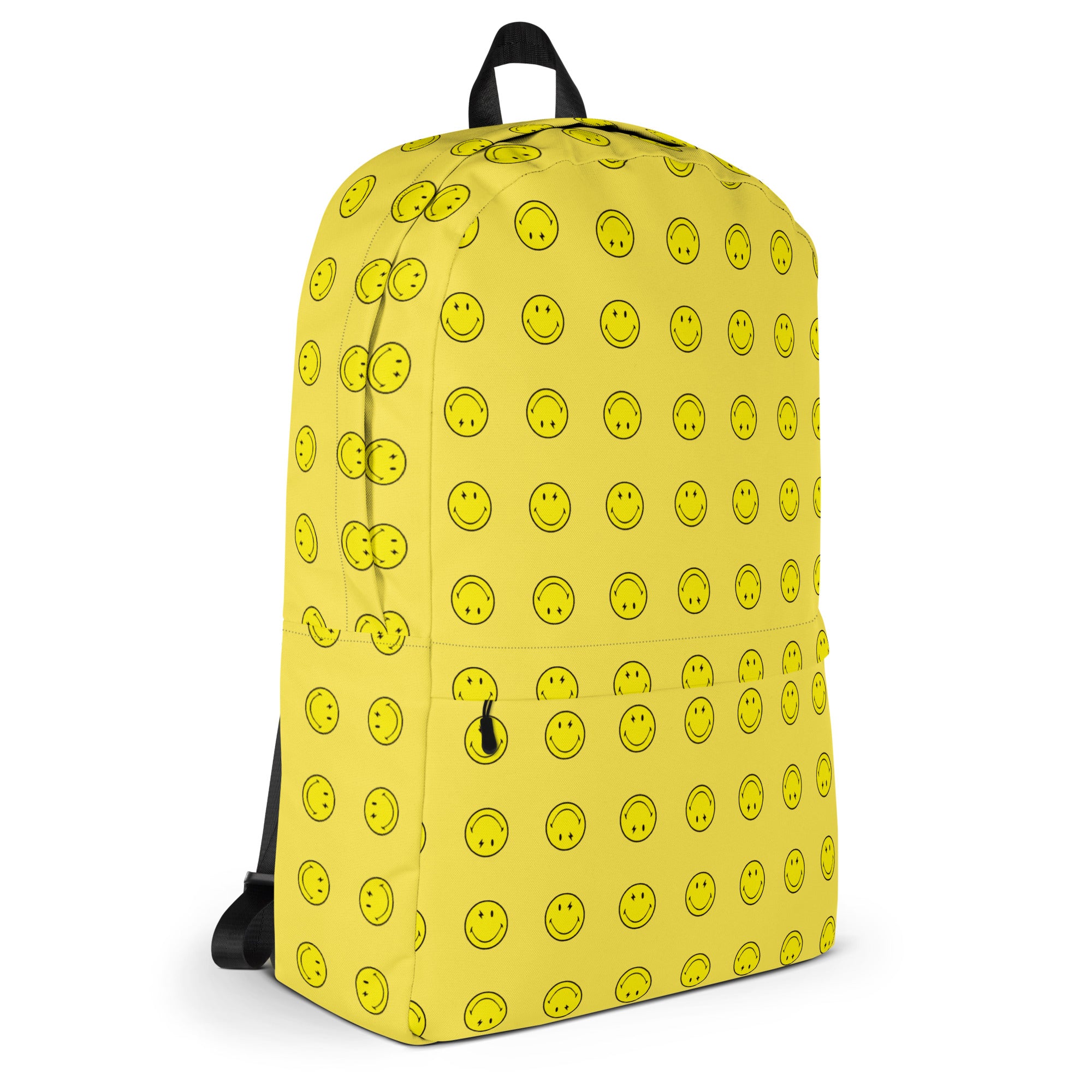 Preppy Cool Smiley Face Yellow Backpack for School