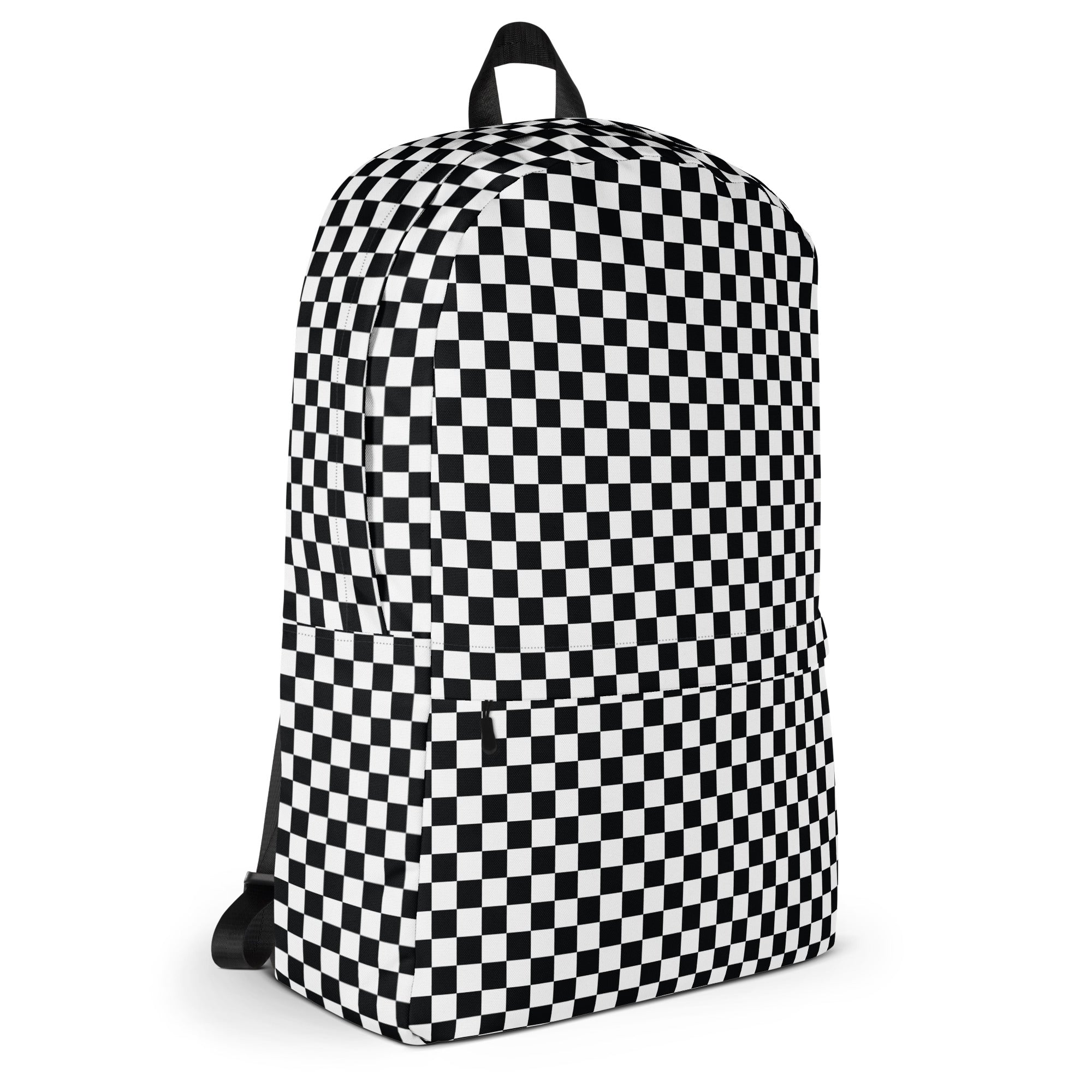 Preppy Black and White Checkered Backpack
