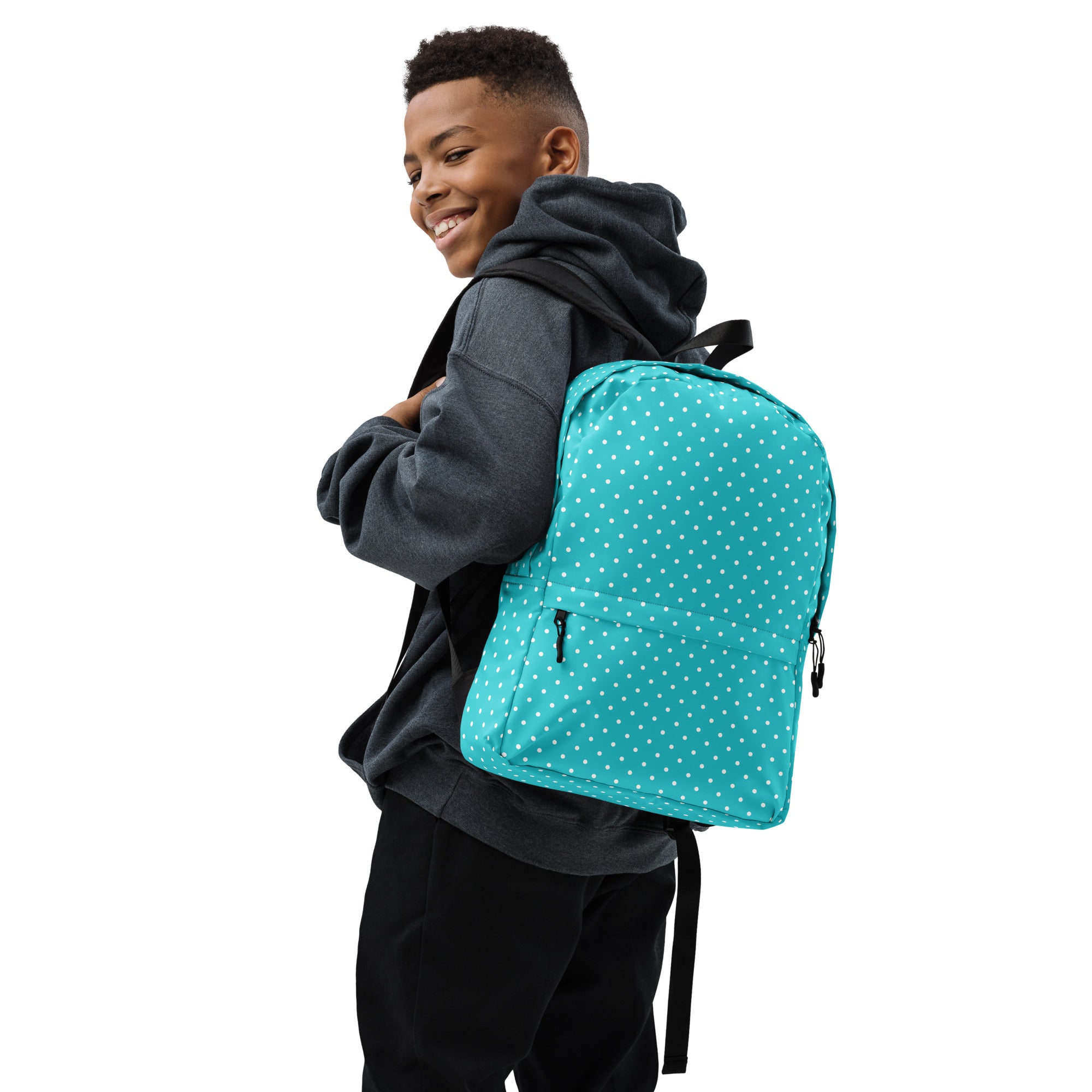 Pastel Turquoise Mini Polka Dots Aesthetic Backpack