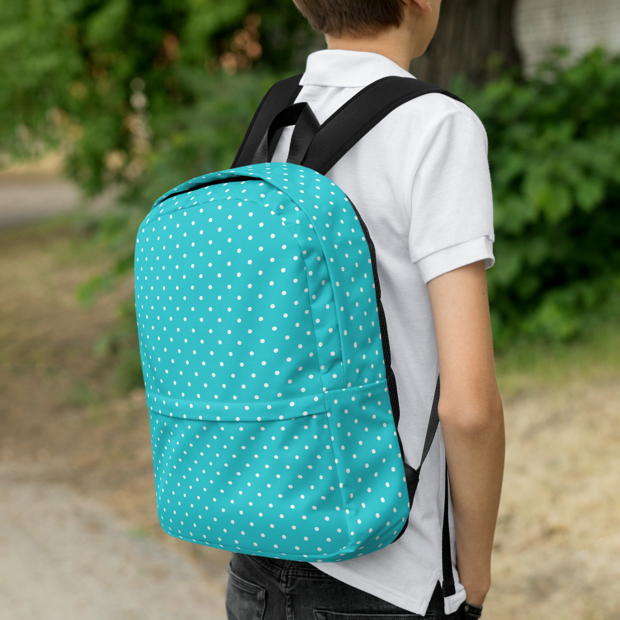 Pastel Turquoise Mini Polka Dots Aesthetic Backpack
