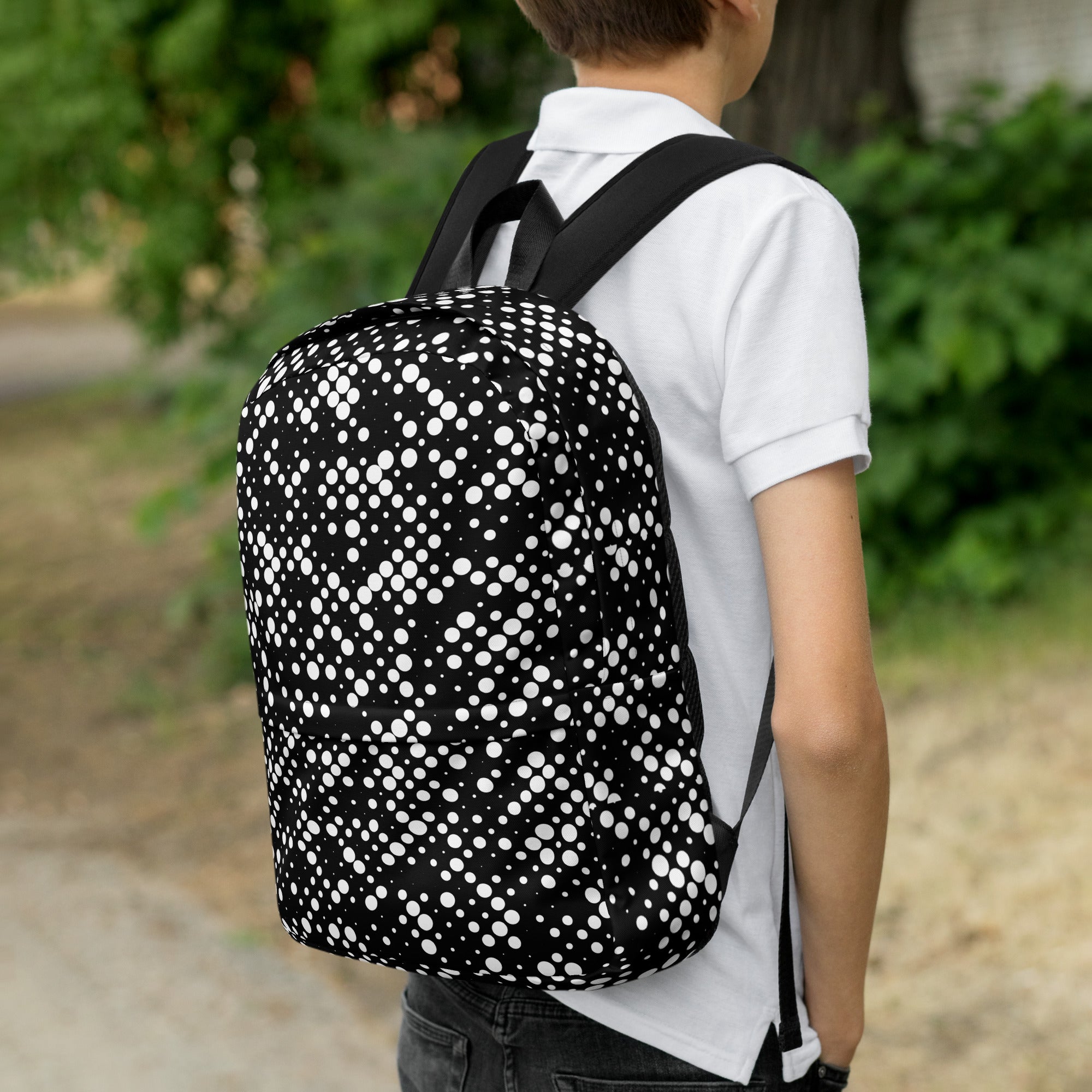 Minimal Geometrical Halftone Circle Bubbles Print Backpack